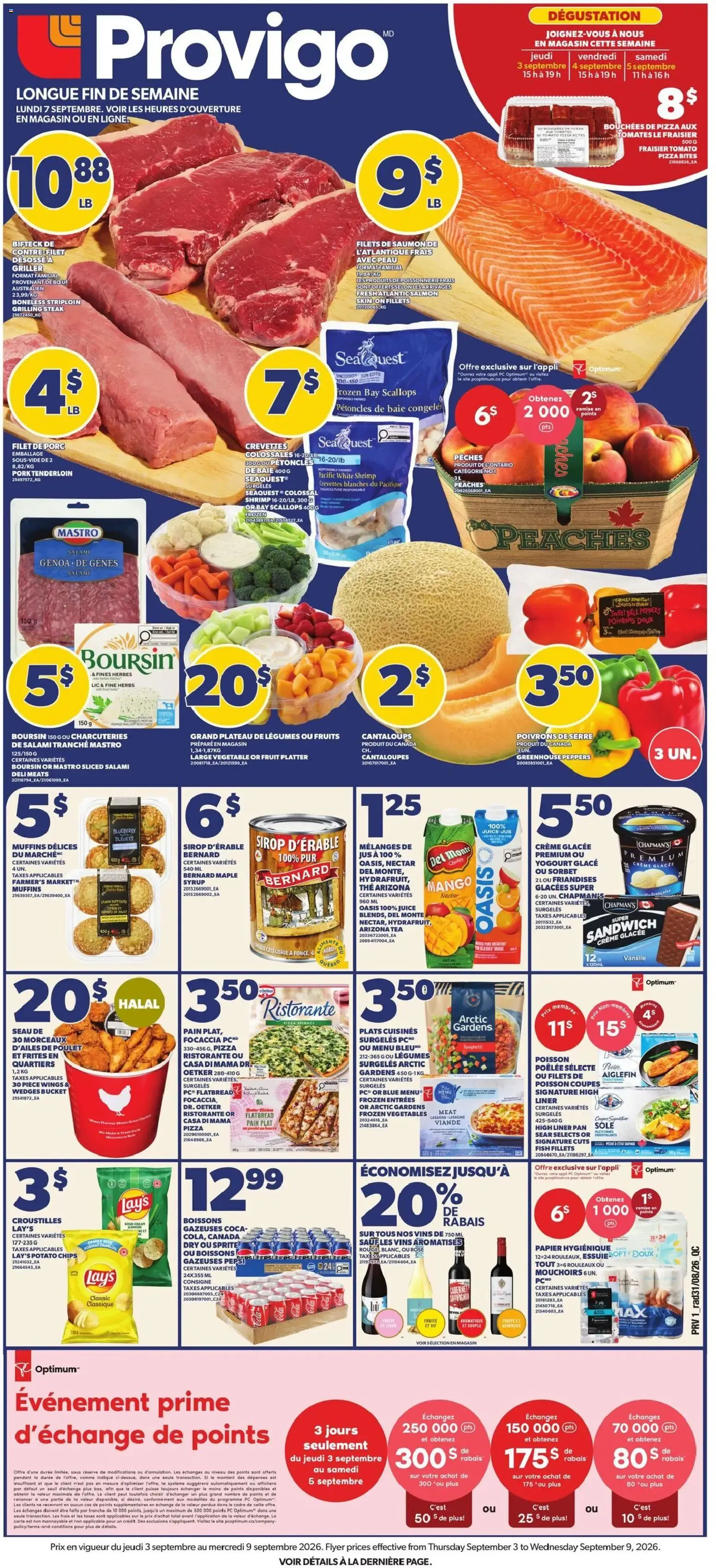 Provigo weekly flyer / circulaire from Sep 3, 2026 > weekly specials & deals from September 3 to September 9 2026 - flyer page 1
