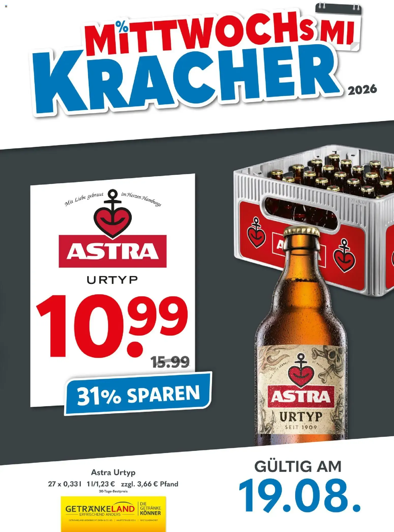 Getränkeland Mittwochs Kracher (ab 19.08.2026) zum Blättern von 19. August bis 19. August 2026 - Prospekt seite 1