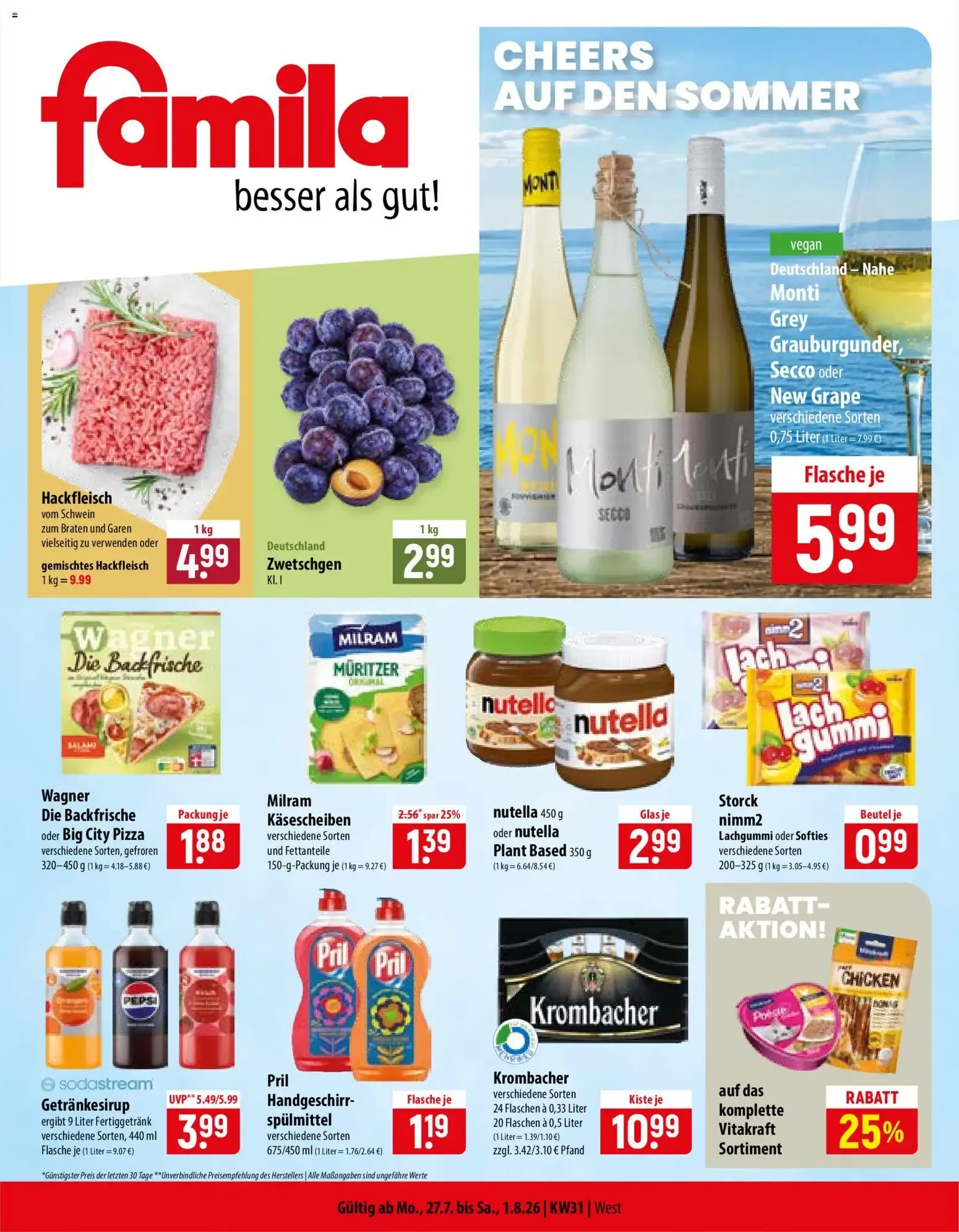 Famila besser als gut! von 27. Juli bis 1. August 2026 - Prospekt seite 1