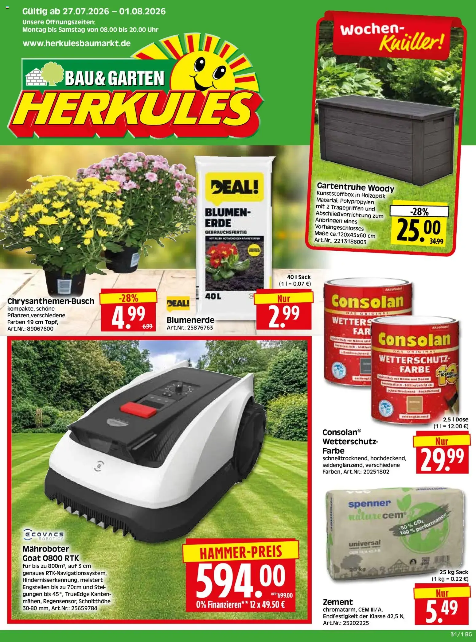 HERKULES Bau & Garten (ab 27.07.2026) zum Blättern von 27. Juli bis 1. August 2026 - Prospekt seite 1
