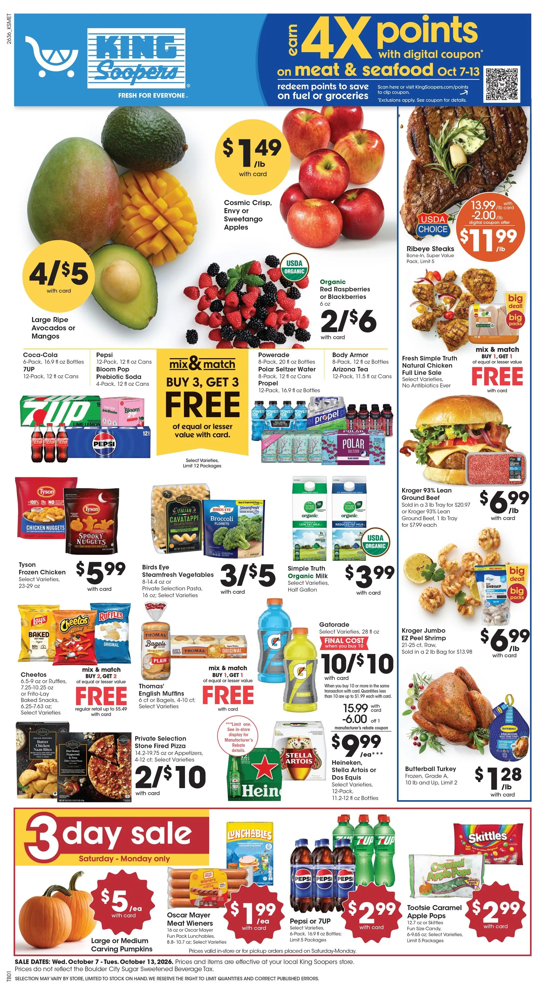 Current King Soopers leaflet valid from Wednesday 10/07/2026 to Tuesday 10/13/2026