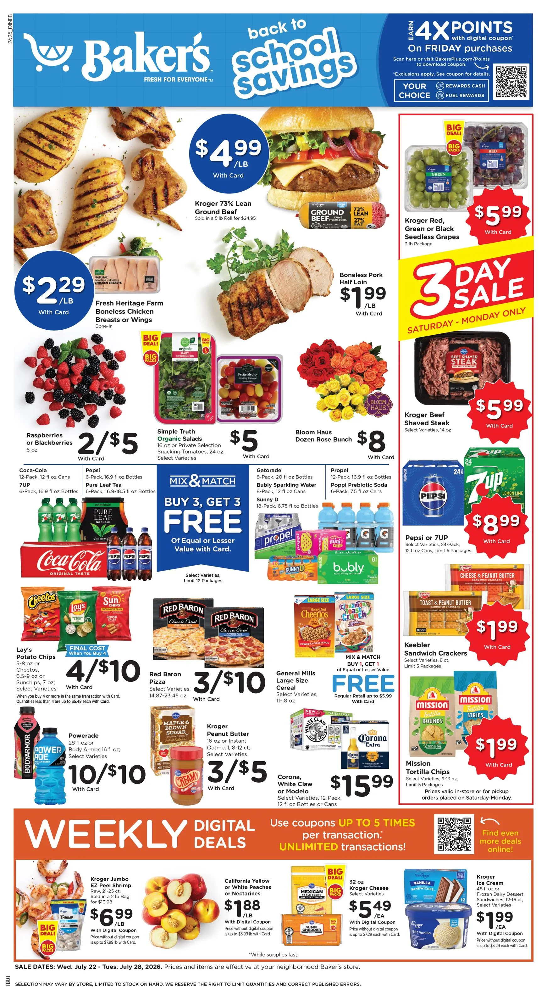 Weekly ad Current Baker's leaflet valid from Wednesday 07/22/2026 to Tuesday 07/28/2026 from July 22 to July 28 2026 - Page 1