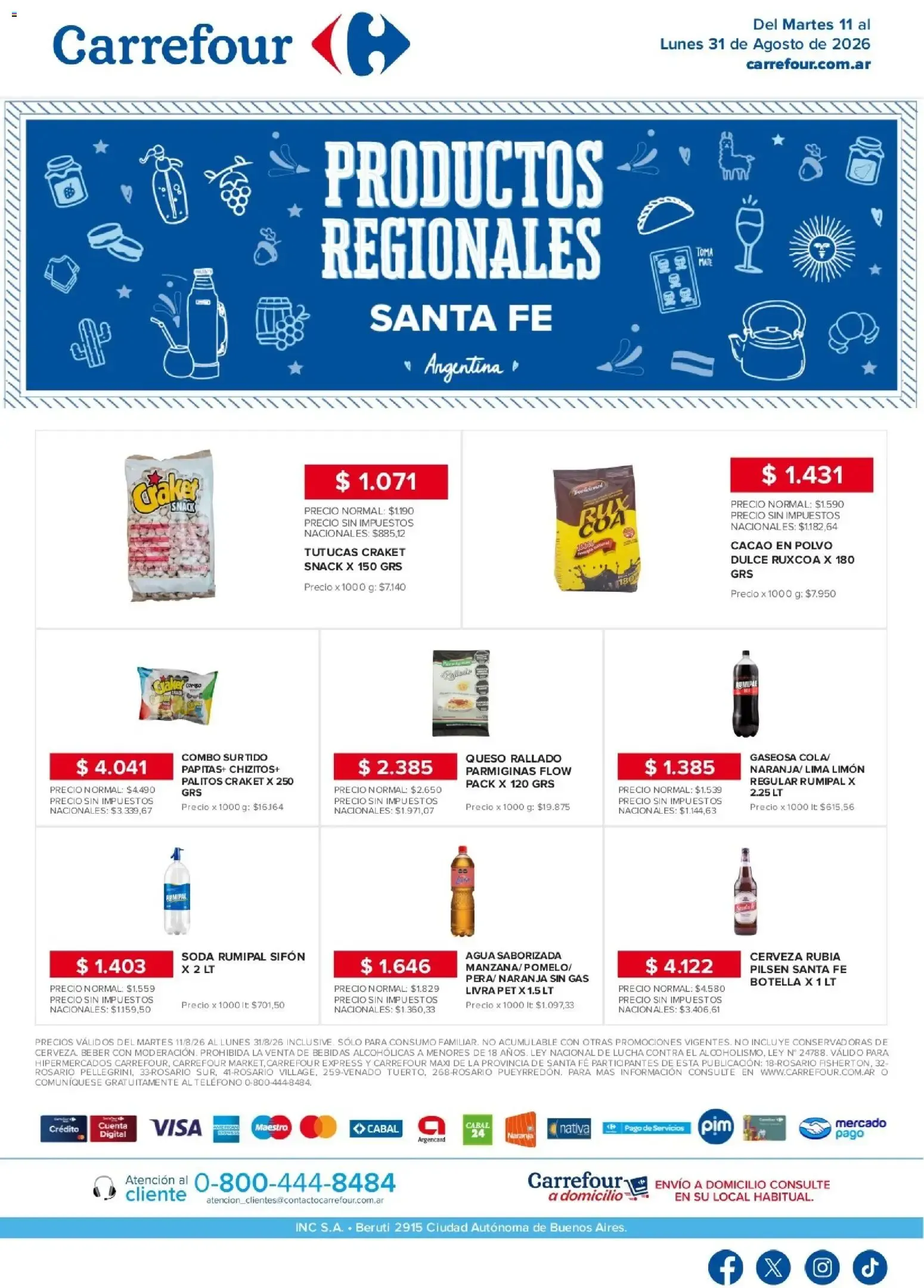 Ofertas de Carrefour - Regionales | Santa Fe || del 11/08/2026 - 01/09/2026 || Promociones 11 de agosto al 31 de agosto 2026 - Página 1 del catálogo