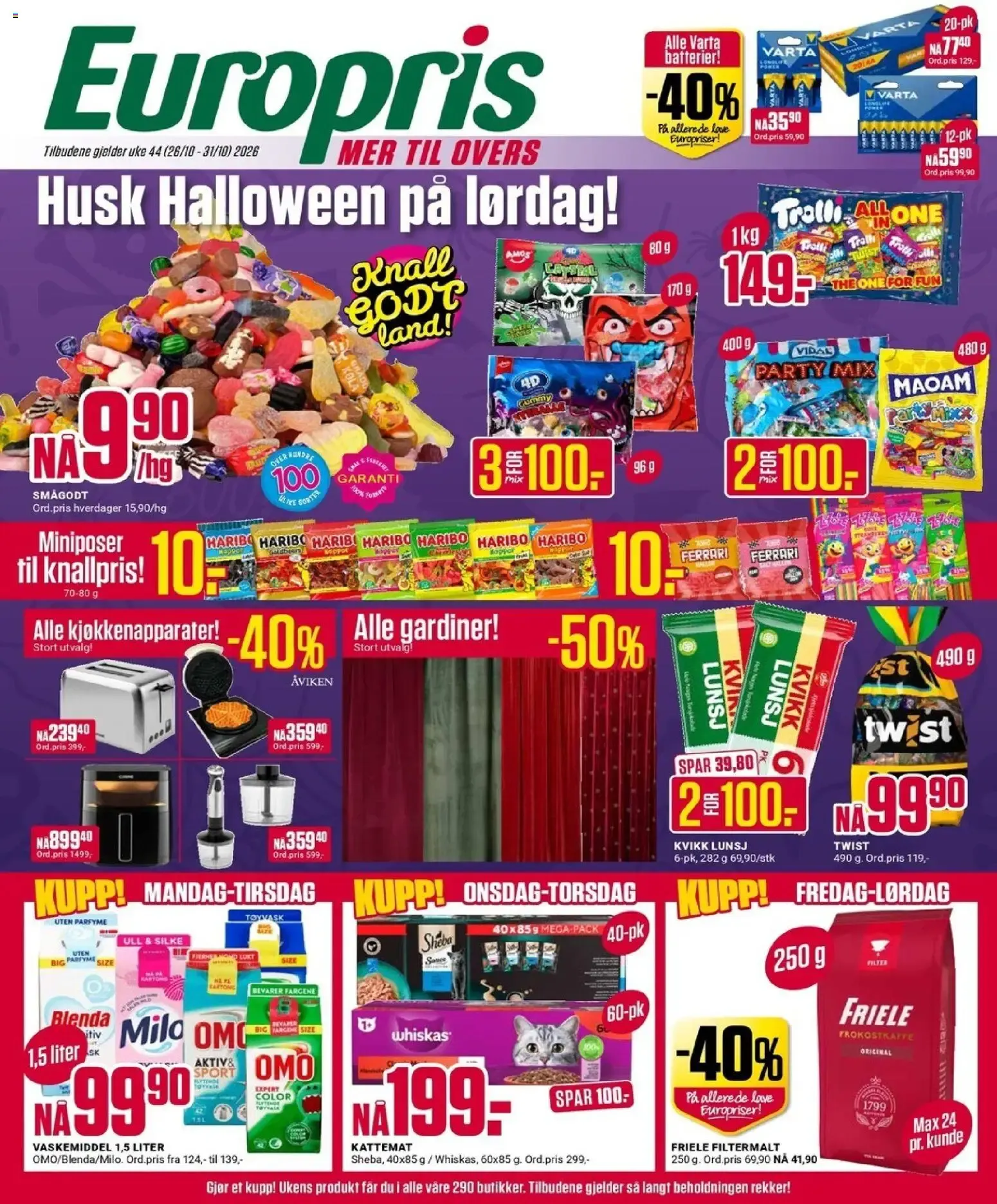 Europris kundeavis (26/10/2026 - 31/10/2026) - Kundeavis og tilbud fra 26. oktober til 31. oktober 2026 - kundeavisside 1
