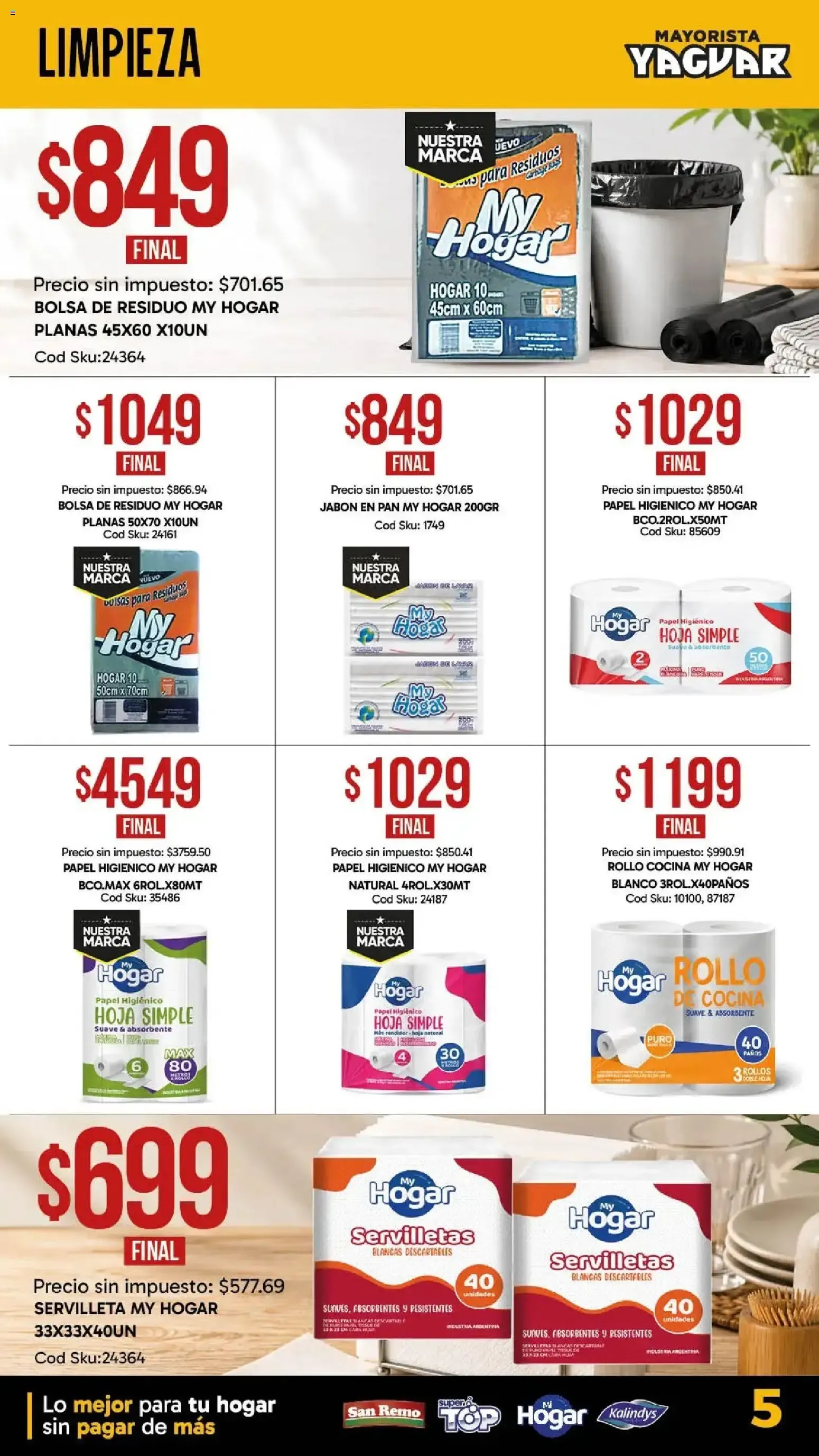Ofertas de Mayorista Yaguar - Nuestras Marcas Para Todos 31 de agosto al 13 de septiembre 2026 - Página 5 del catálogo