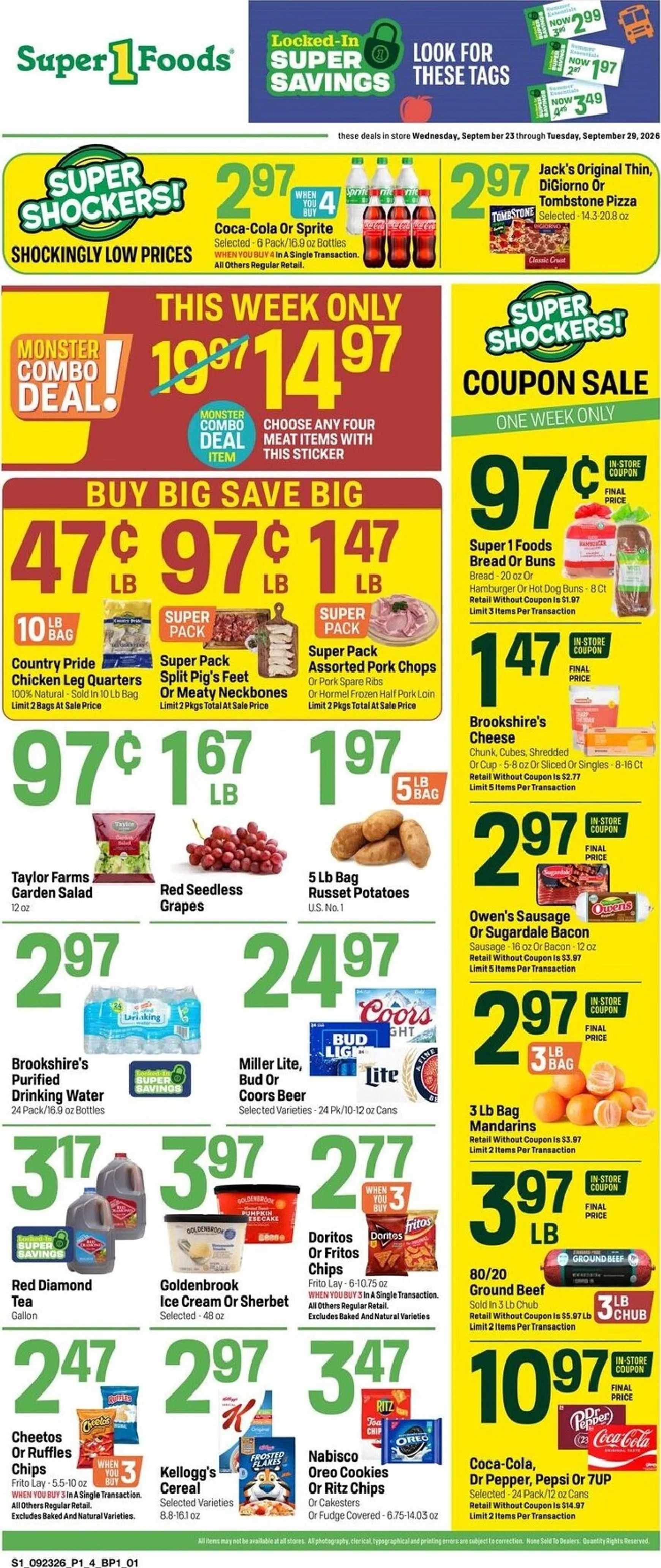 Weekly ad Future Super 1 Foods flyer valid from Wednesday 09/23/2026 to Tuesday 09/29/2026 from September 23 to September 29 2026 - Page 1