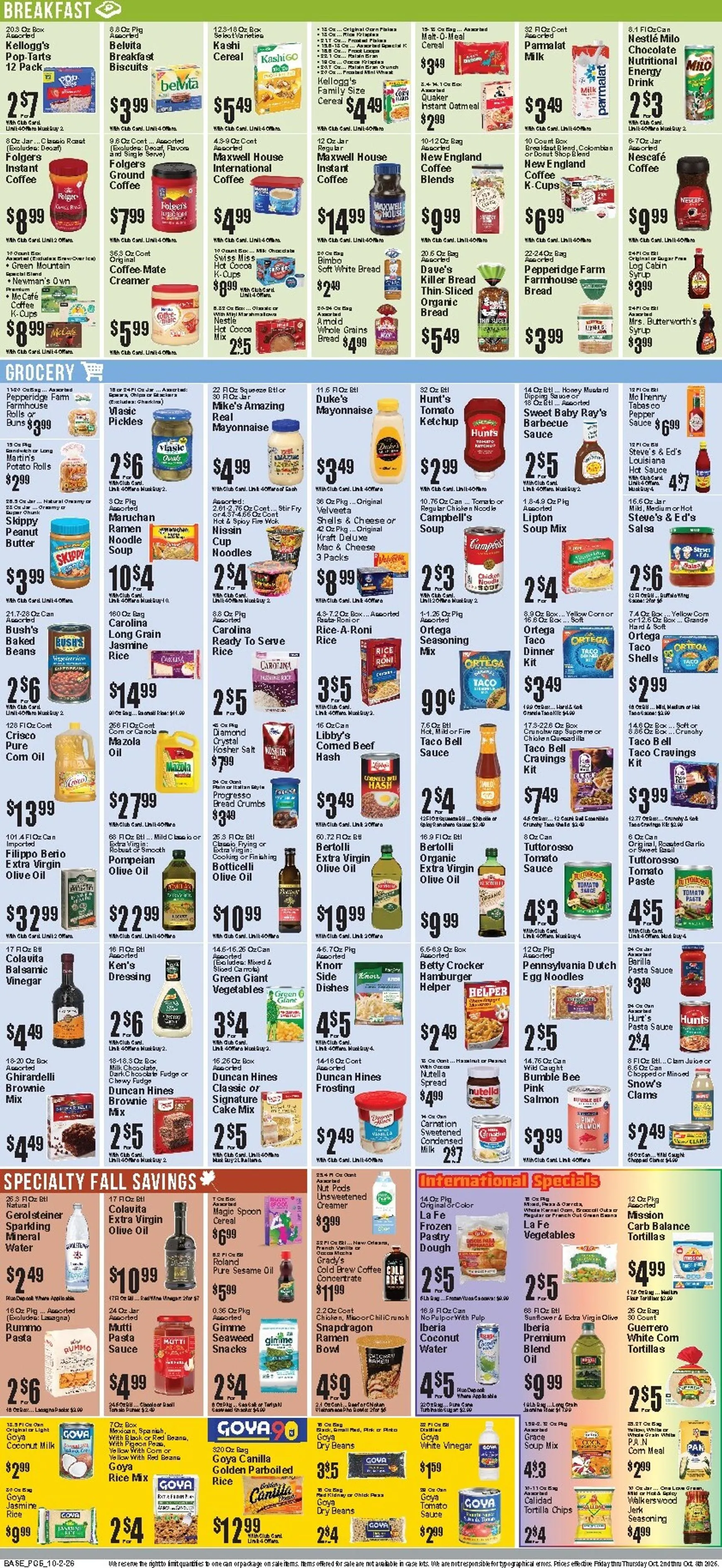 Weekly ad Current Food Universe leaflet valid from Friday 10/02/2026 to Thursday 10/08/2026 from October 2 to October 8 2026 - Page 6