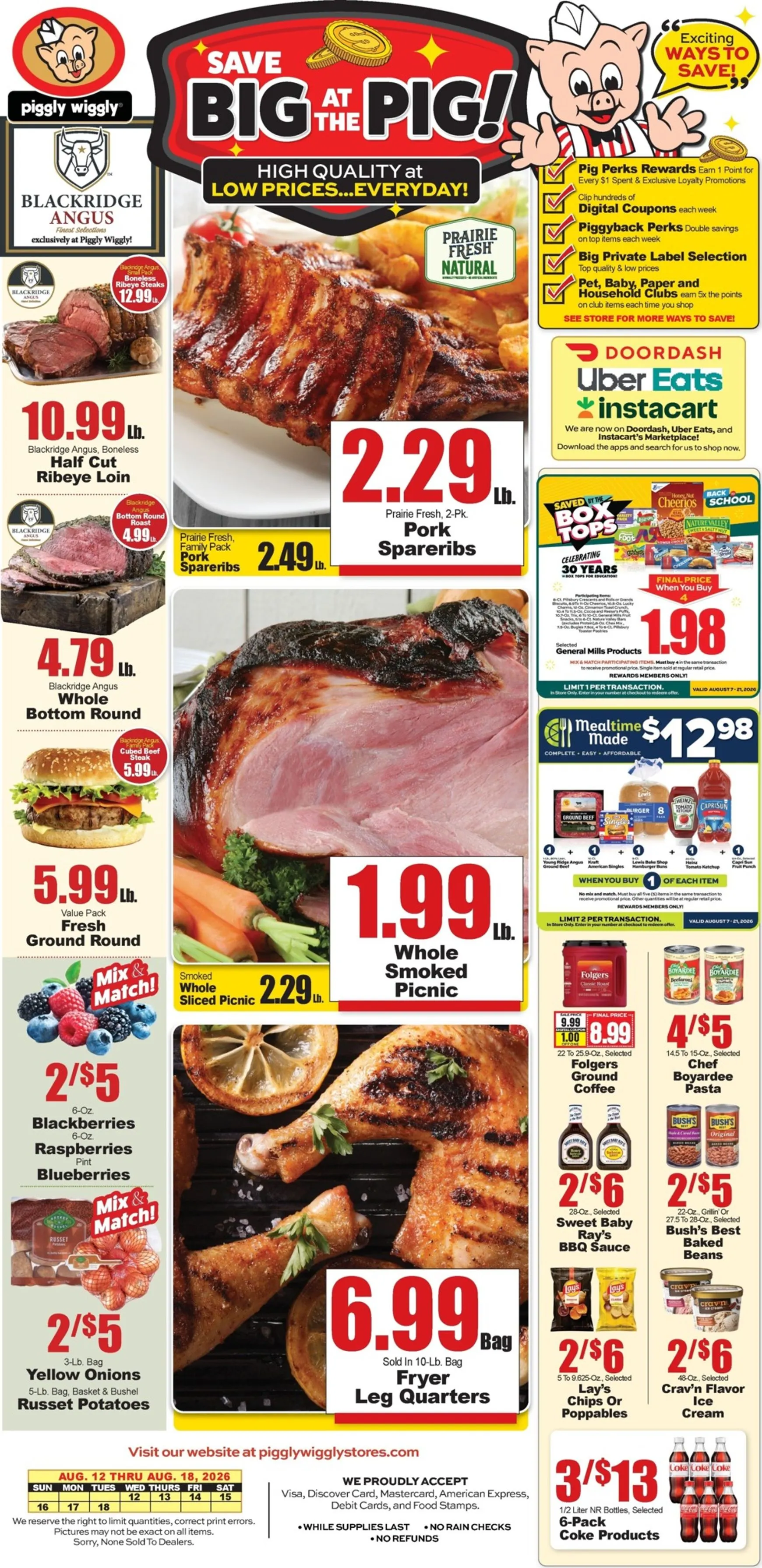 Current Piggly Wiggly leaflet valid from Wednesday 08/12/2026 to Tuesday 08/18/2026