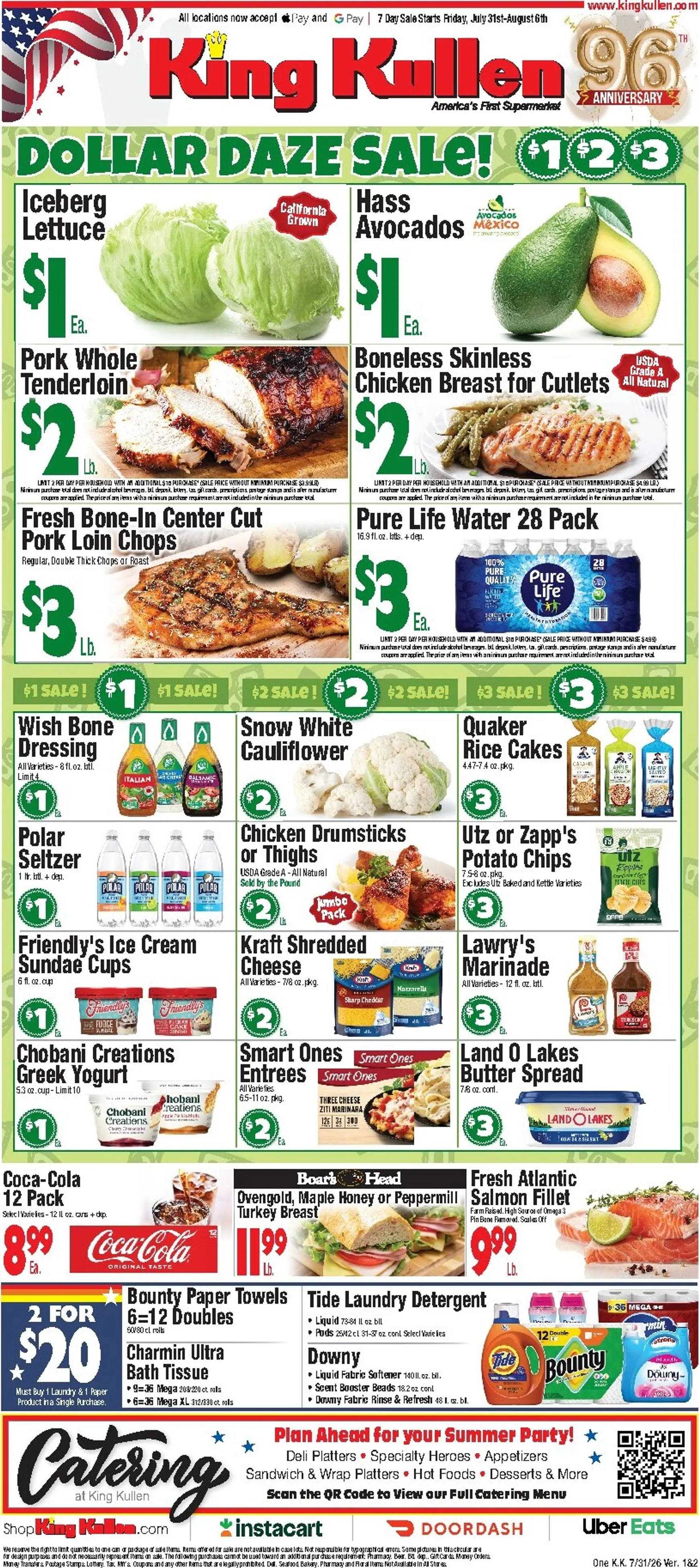 Weekly ad King Kullen: Dollar Daze Sale from July 31 to August 6 2026 - Page 1
