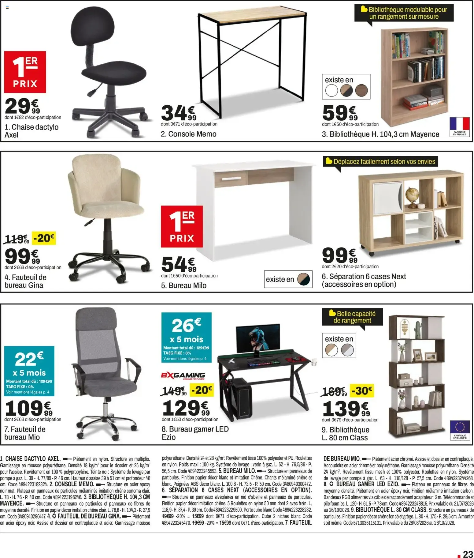 BUT Grand Destockage de Rentrée du 28 août au 21 septembre 2026 - Catalogue page 23