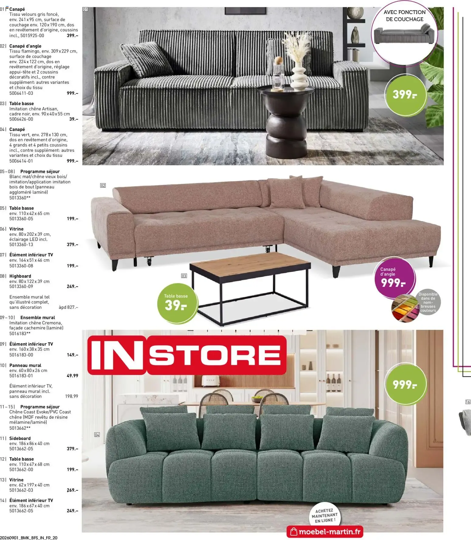 Möbel Martin: Salon de la Cuisine y Salon del Mueble Rembourré du 1 septembre au 30 septembre 2026 - Catalogue page 20