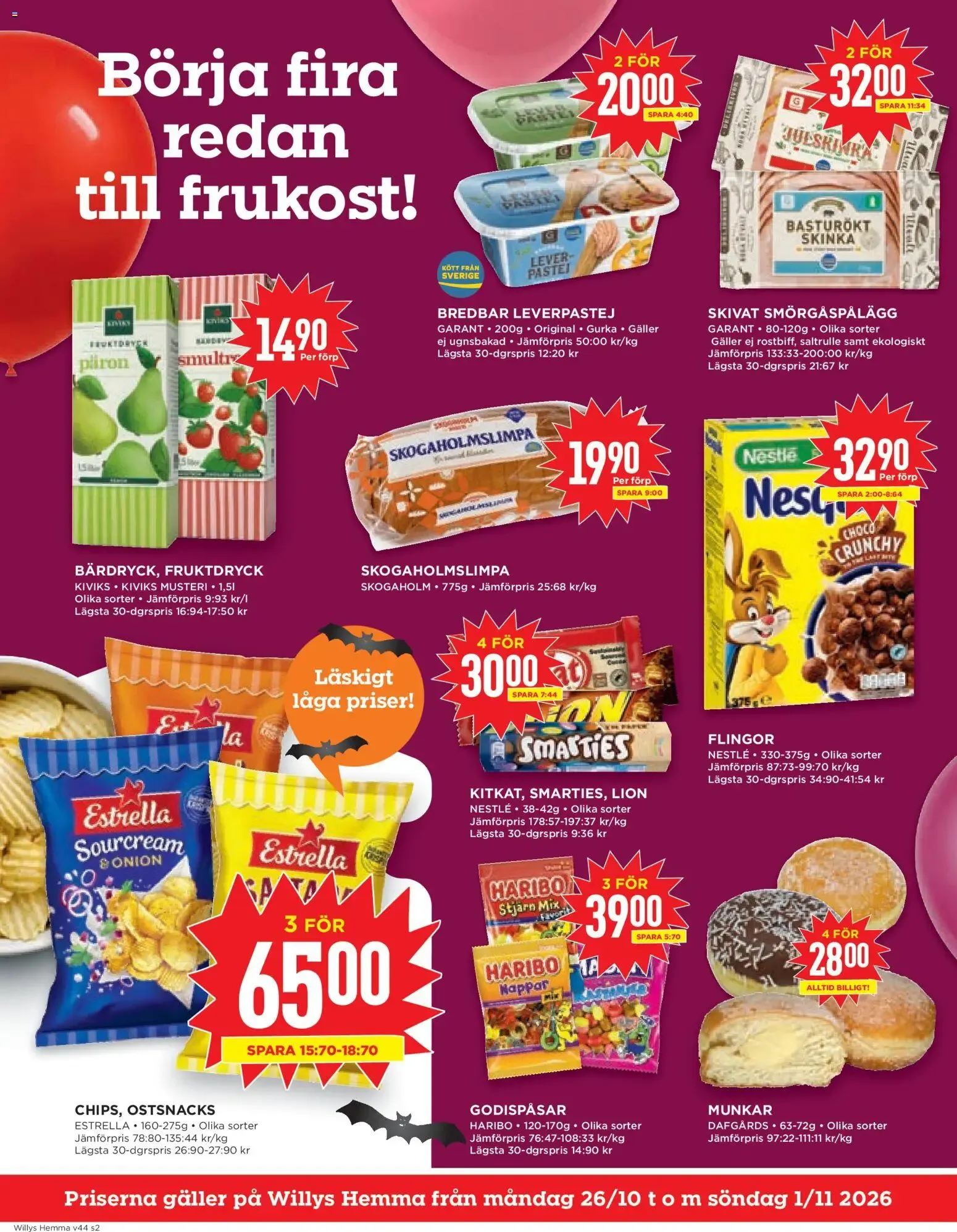 Willys erbjudanden Hemma från 26/10/2026 - 01/11/2026 > Reklamblad nuvarande rabatter från 26 oktober till 1 november 2026 - Reklamblad sidor 2