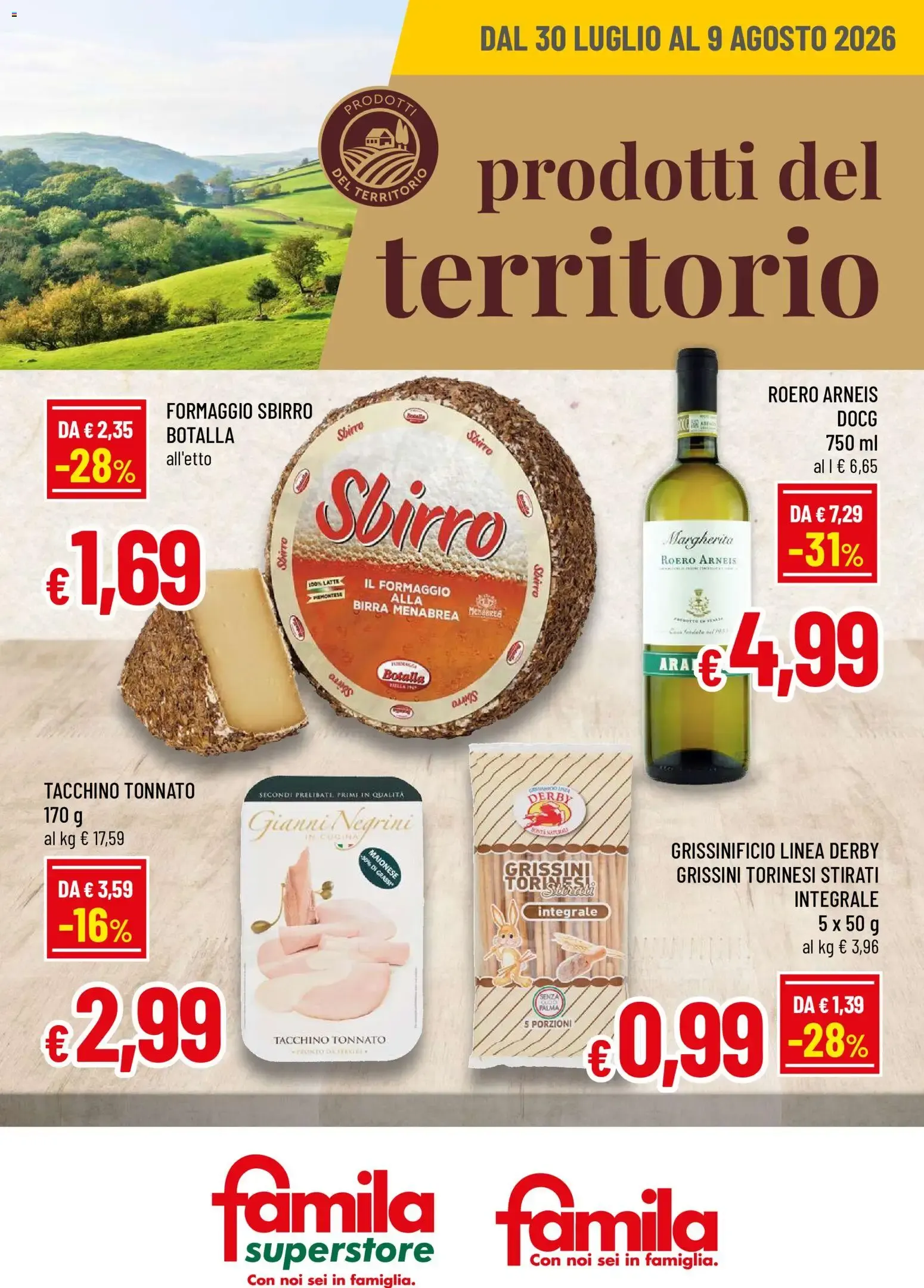 Nuovo Famila volantino Prodotti del Territorio dal 30/07/2026 > offerte anteprima 🛍️ da 30 luglio a 9 agosto di 2026 - Pagina del volantino 1