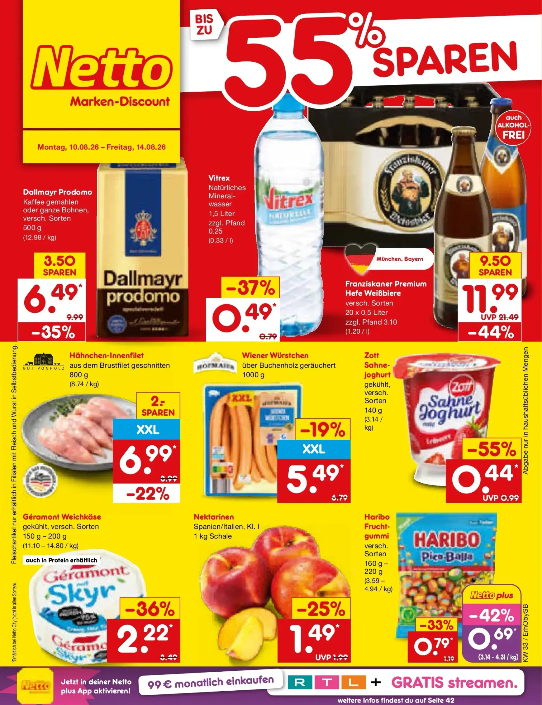 Netto Marken Discount Prospekt nächste Woche – von Montag 10.08.2026 bis Freitag 14.08.2026 von 10. August bis 14. August 2026 - Prospekt seite 1
