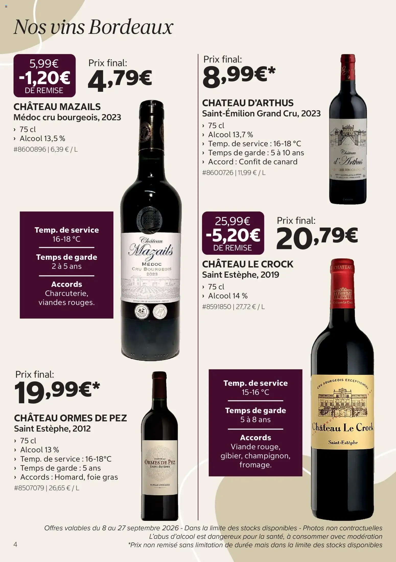 Costco Foire aux vins à partir du 08/09/2026 - promo en ligne du 8 septembre au 27 septembre 2026 - Catalogue page 4