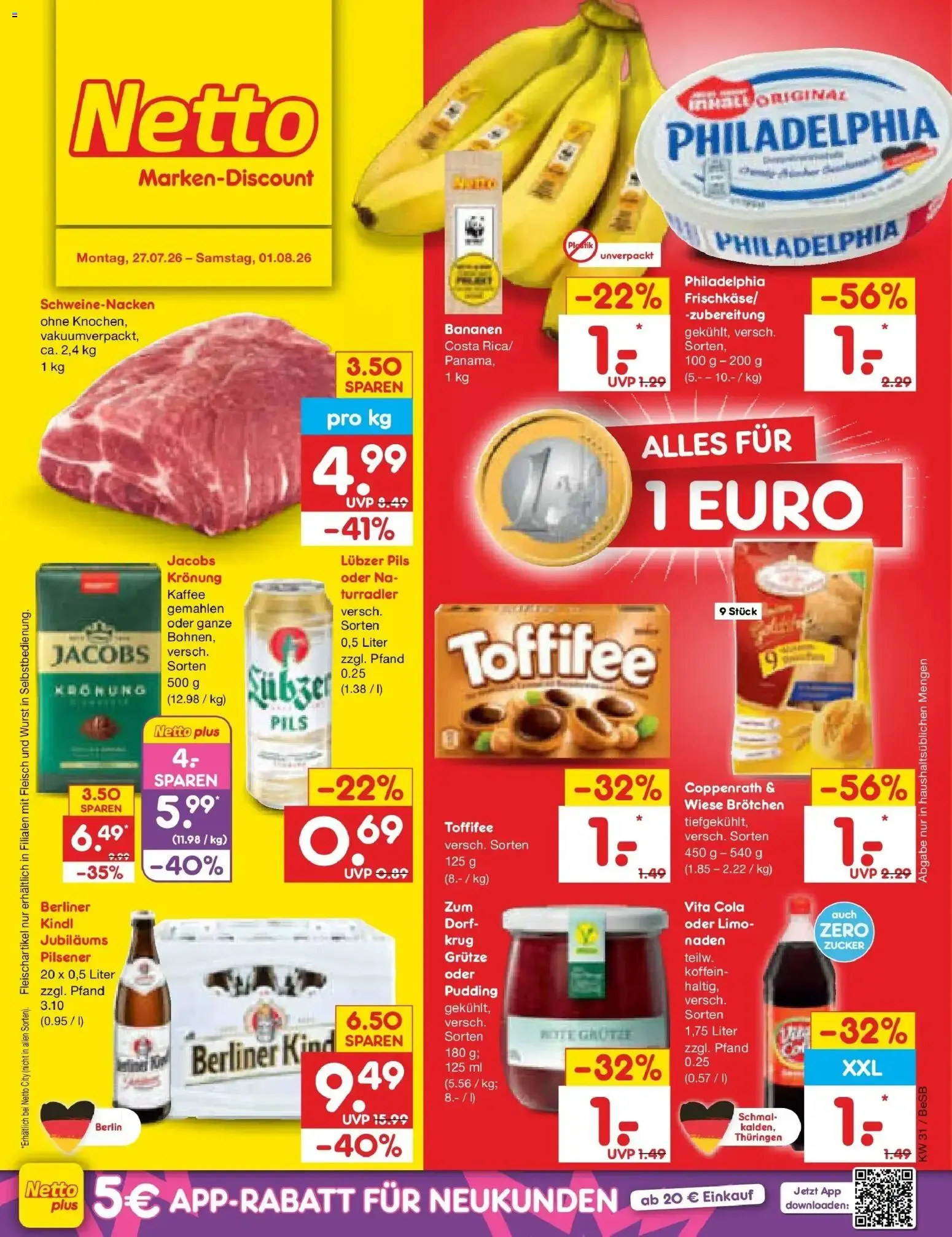 Netto Marken-Discount Prospekt Berlin-Prenzlauer Berg (ab 27.07.2026) » Angebote von 27. Juli bis 1. August 2026 - Prospekt seite 1