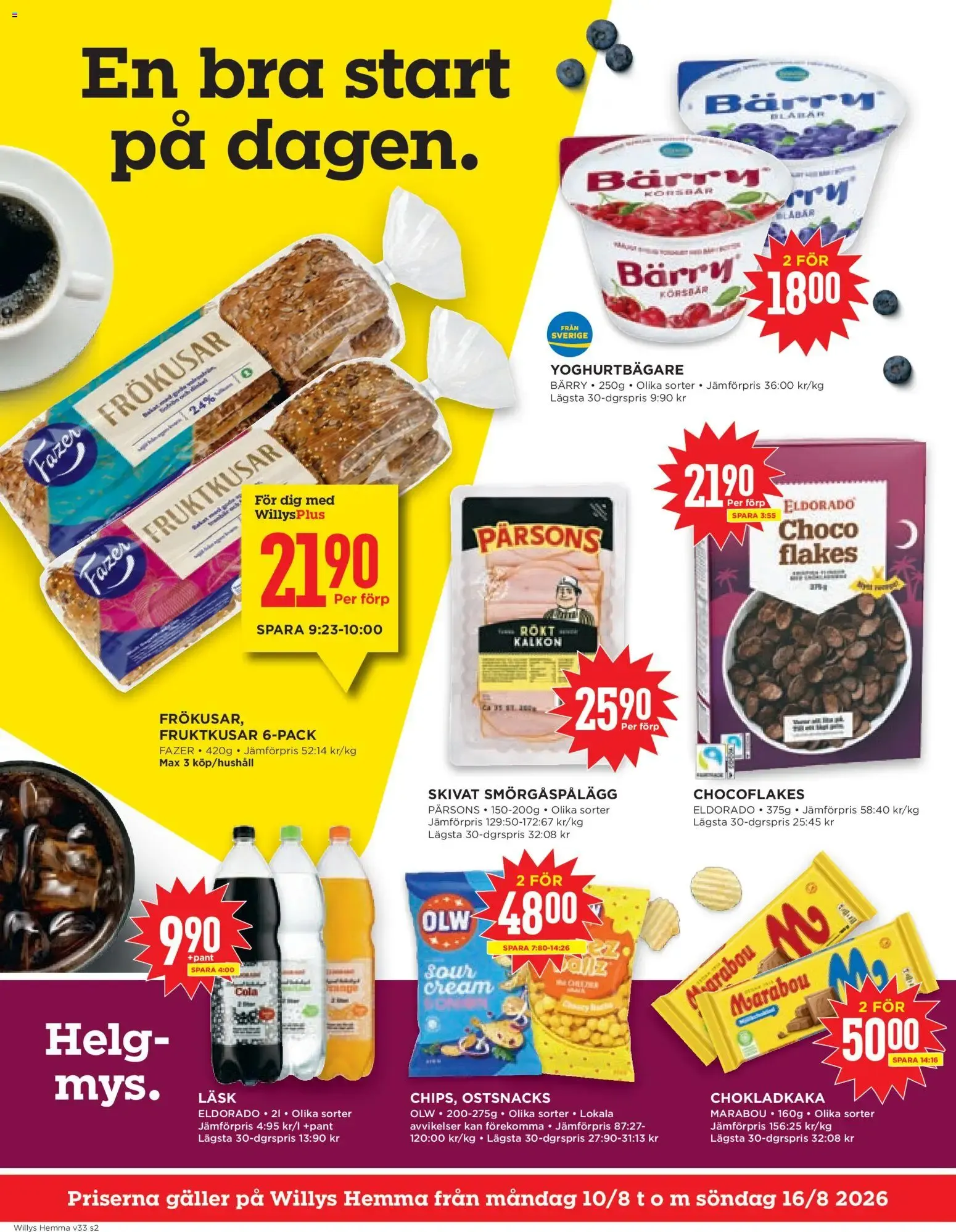 Willys erbjudanden Hemma från 10/08/2026 - 16/08/2026 > Reklamblad nuvarande rabatter från 10 augusti till 16 augusti 2026 - Reklamblad sidor 2