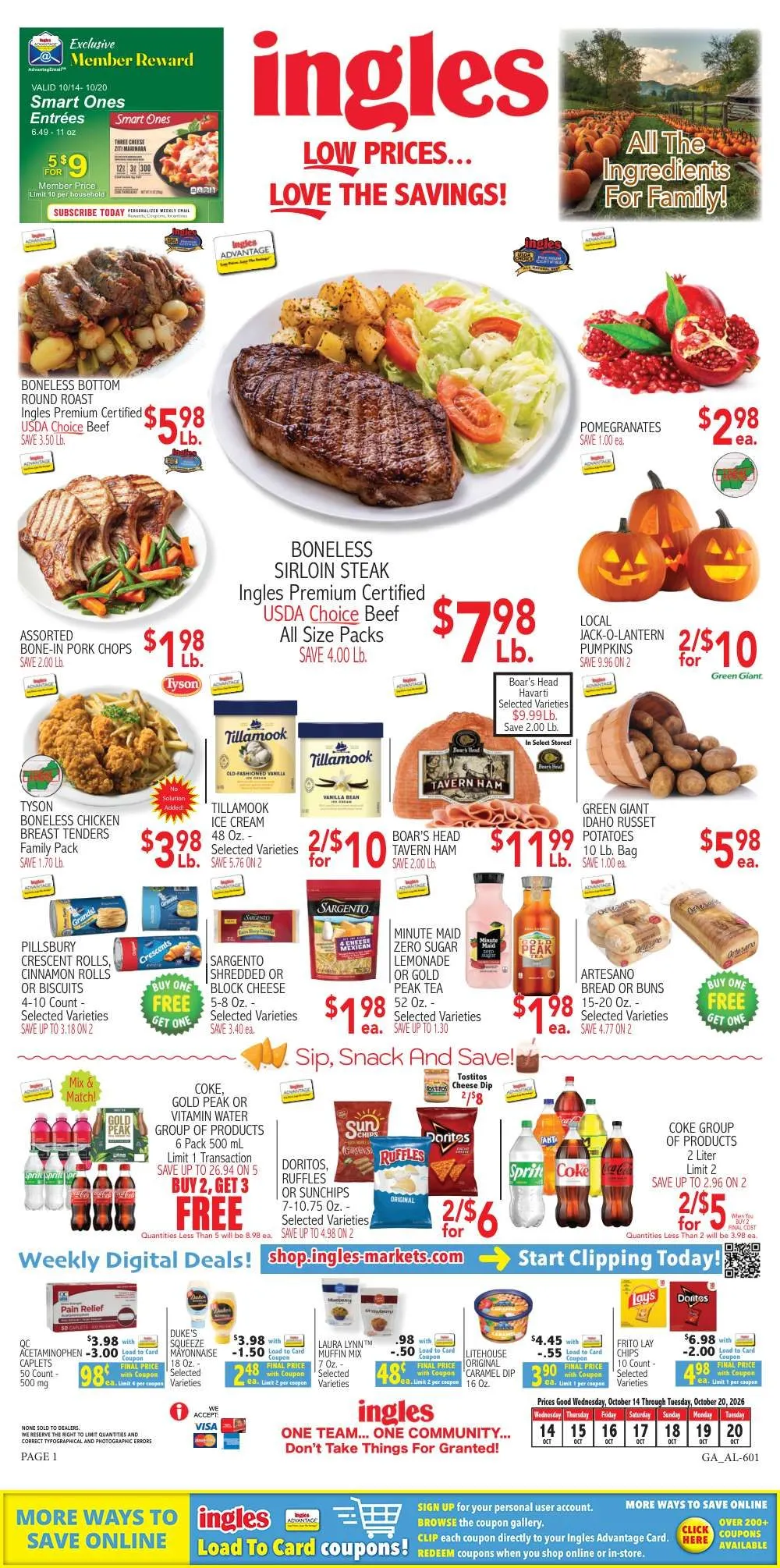 Weekly ad Current Ingles Markets leaflet valid from Wednesday 10/14/2026 to Tuesday 10/20/2026 from October 14 to October 20 2026 - Page 1