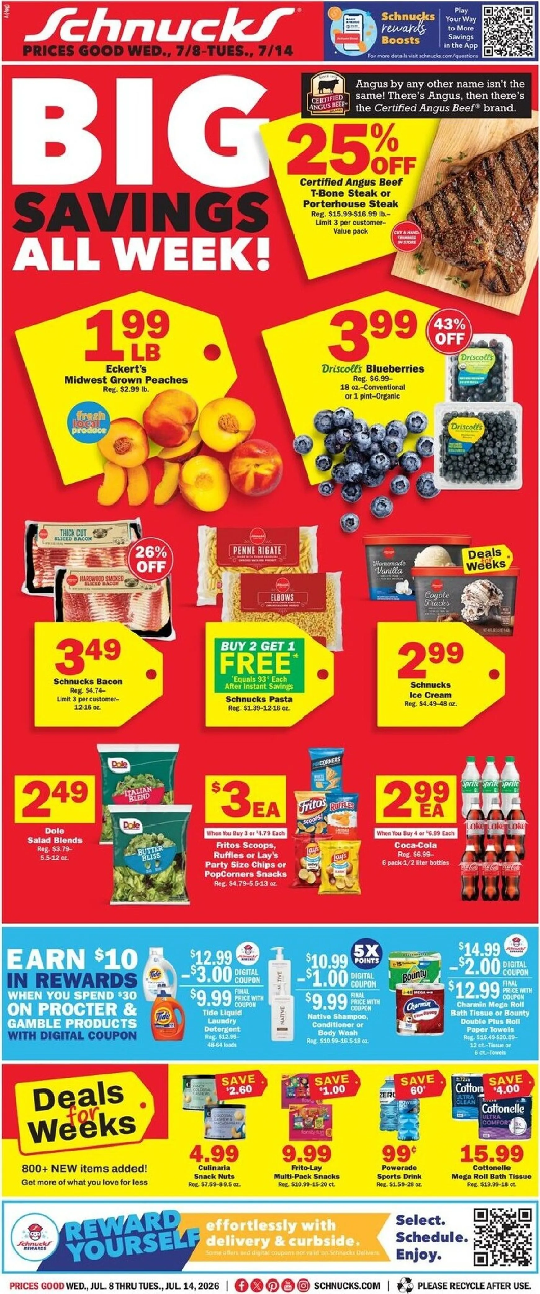 Weekly ad Schnucks Big Savings All Week! from July 8 to July 14 2026 - Page 1
