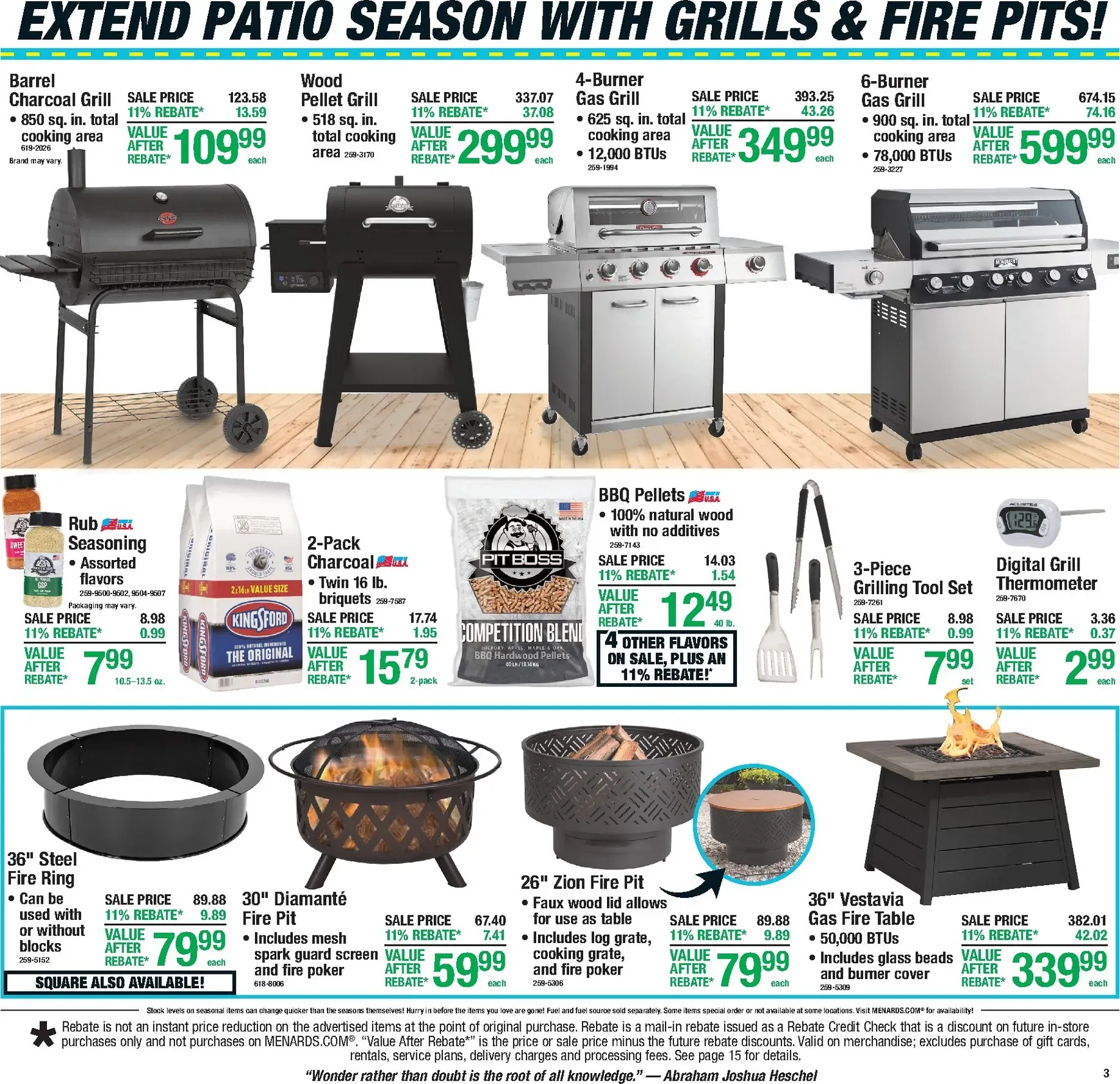 Weekly promotion Current Menards - 11% Rebate Sale leaflet valid from Thursday 09/24/2026 to Sunday 10/04/2026 spanning from September 24 to October 4 2026 - Page 3 for Catalogue 365