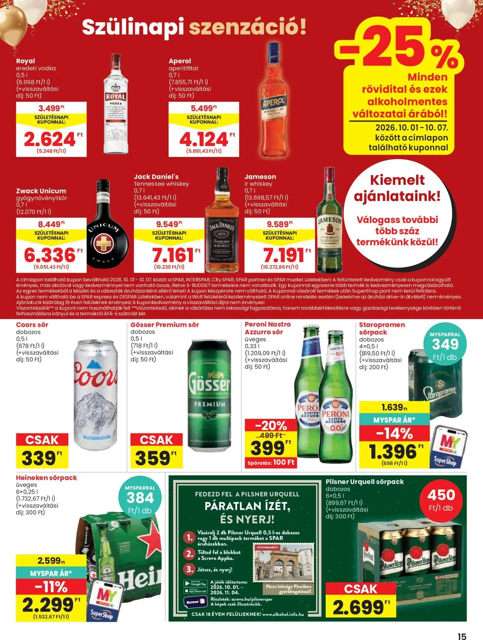 Katalógus Spar akciós újság - 2026.10.01.-tól október 1.-tól október 7.-ig 2026. - Oldal 15