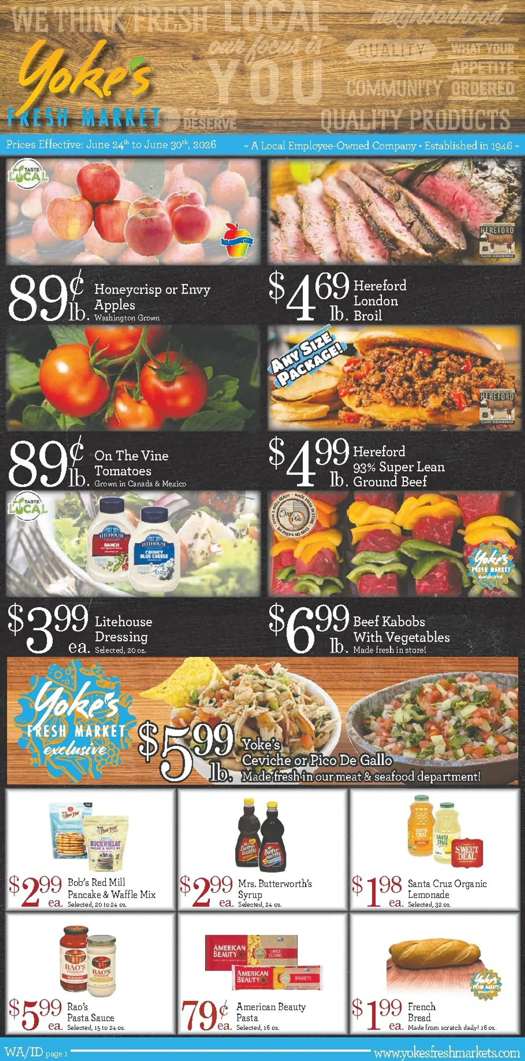 Weekly ad Current Yoke's leaflet valid from Wednesday 06/24/2026 to Tuesday 06/30/2026 from June 24 to June 30 2026 - Page 1