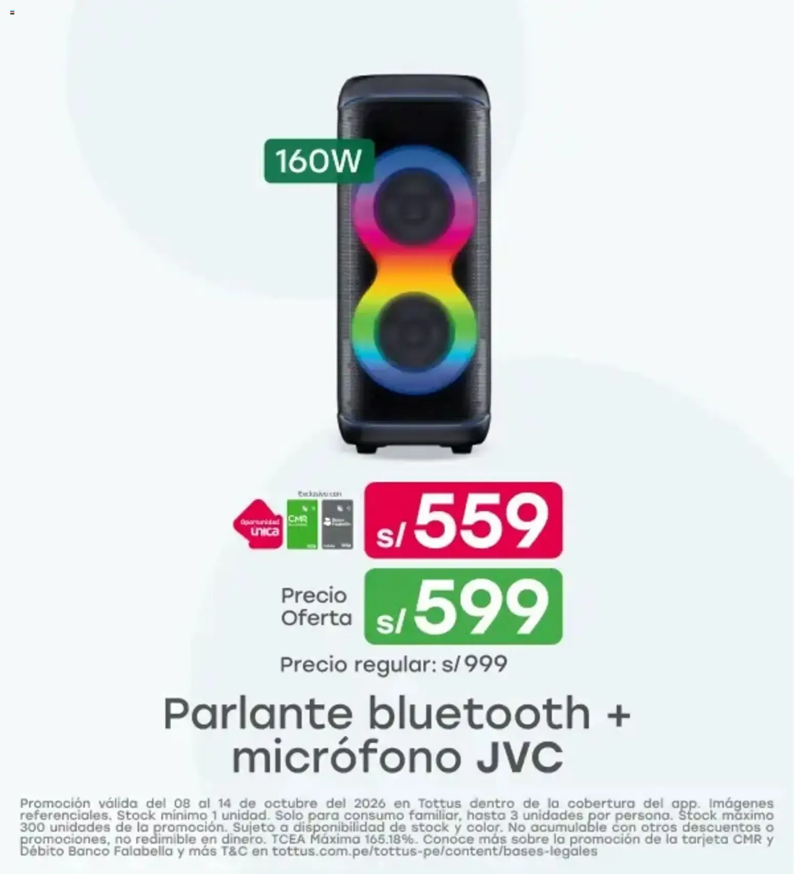 Catalogo de Parlante bluetooth + micrófono JVC 8 de octubre al 14 de octubre 2026 - Pag 1