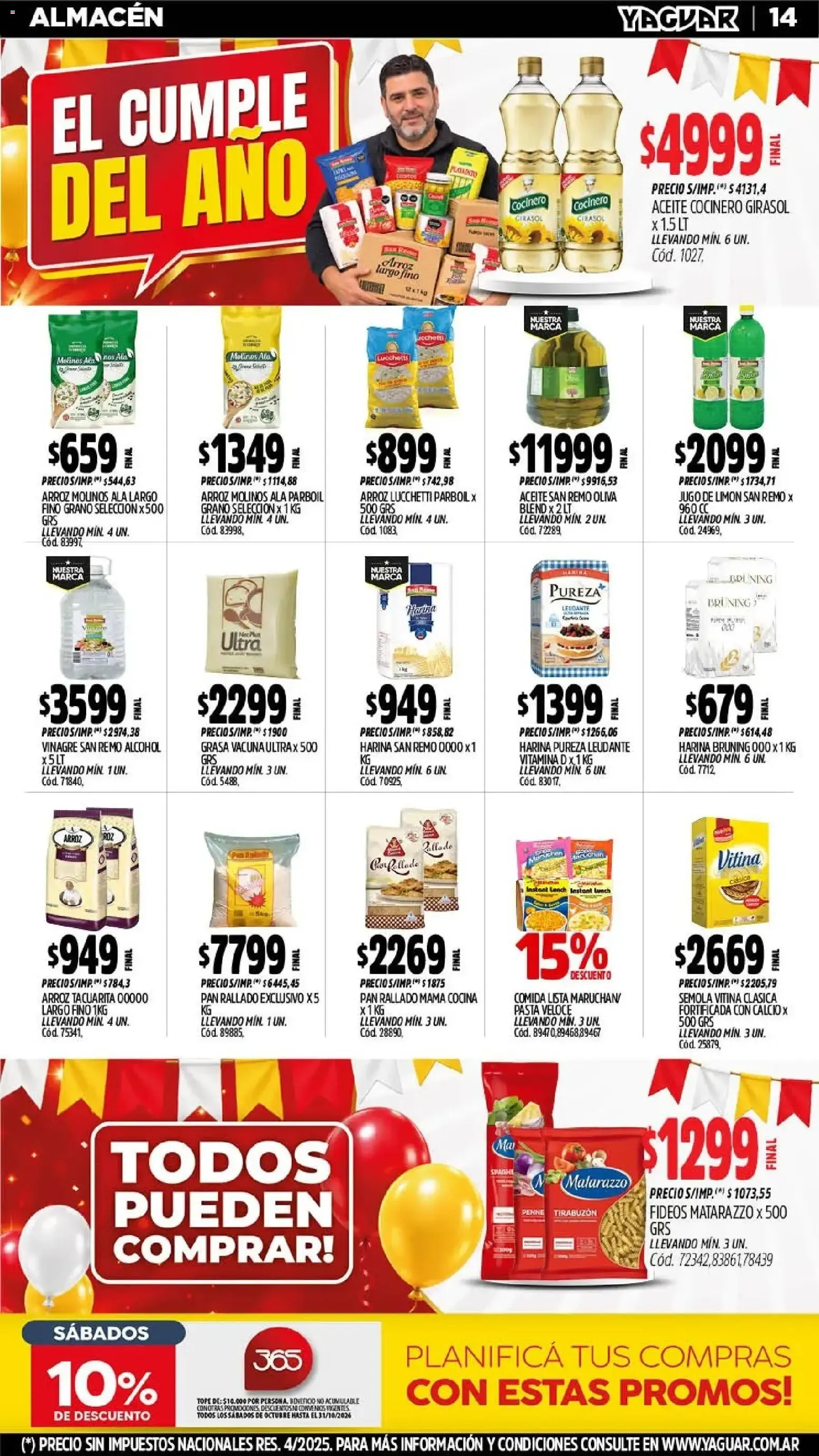 Ofertas de El Cumple del Año 38 - Mayorista Yaguar 5 de octubre al 11 de octubre 2026 - Página 13 del catálogo