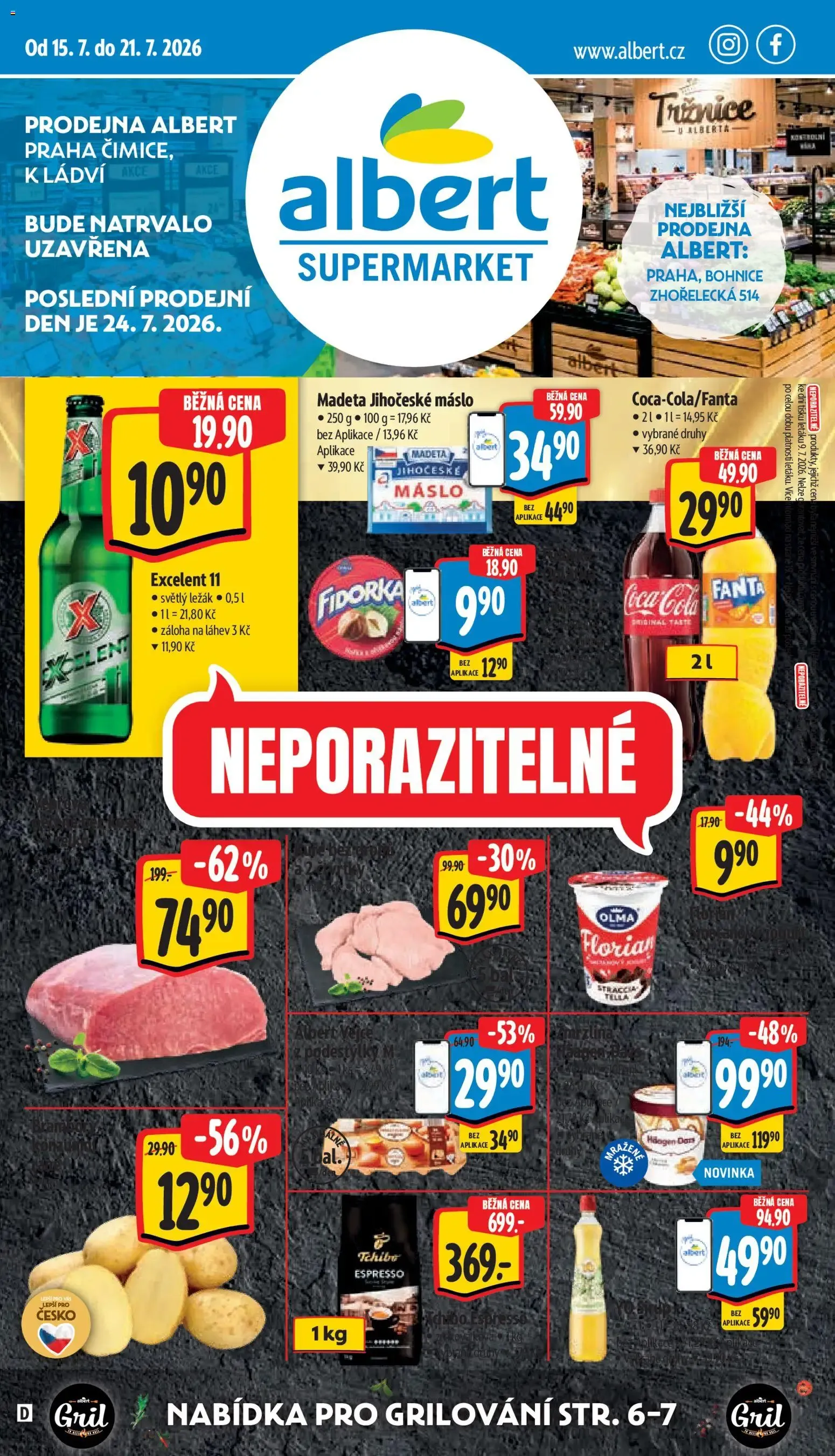 Albert leták - Supermarket - Praha Čimice od 15.07.2026 - Akční leták - 15. července 21. července 2026 - Page 1