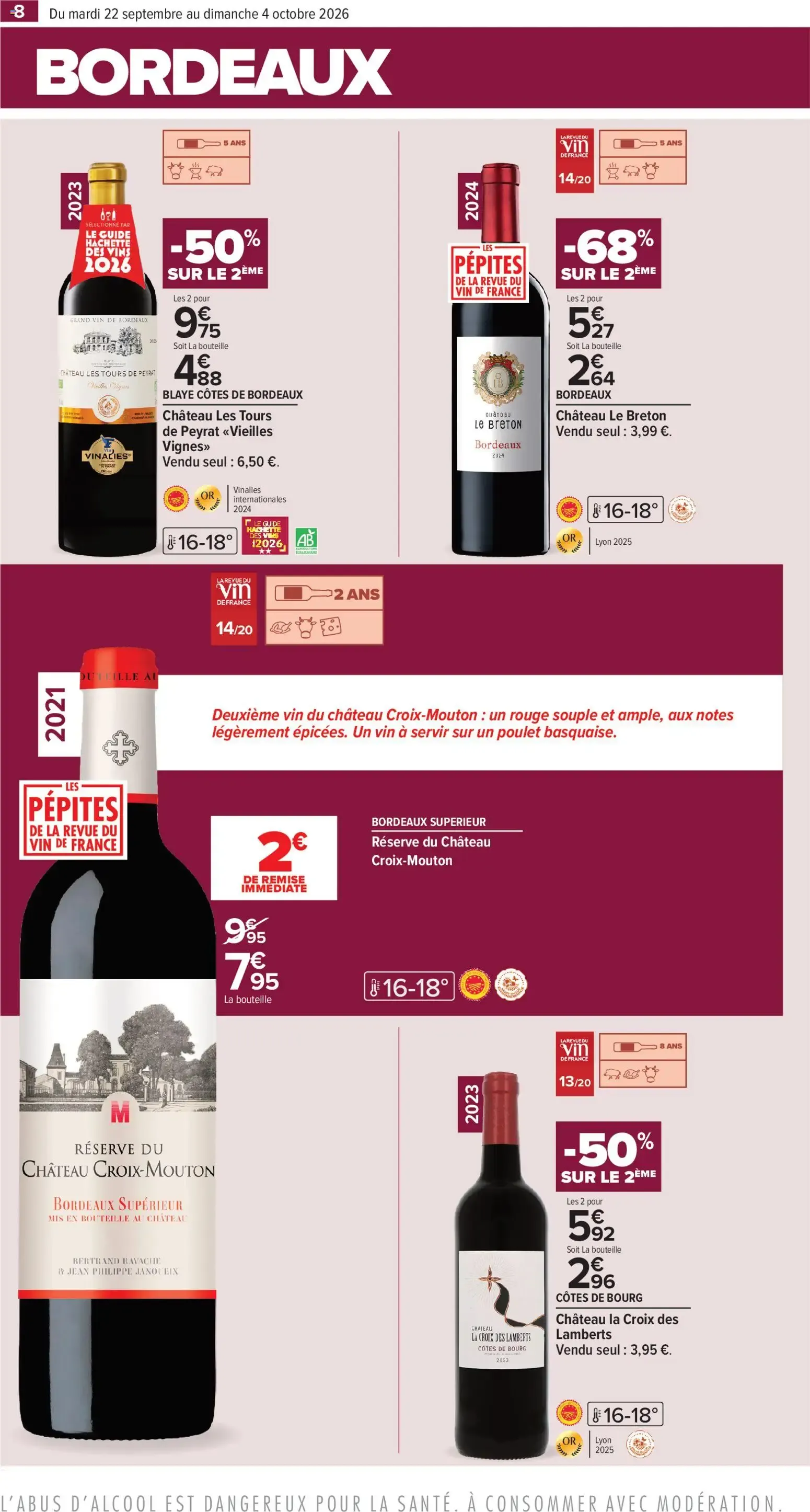 Carrefour contact Foire aux Vins: Le goût des bons plans du 22 septembre au 4 octobre 2026 - Catalogue page 8