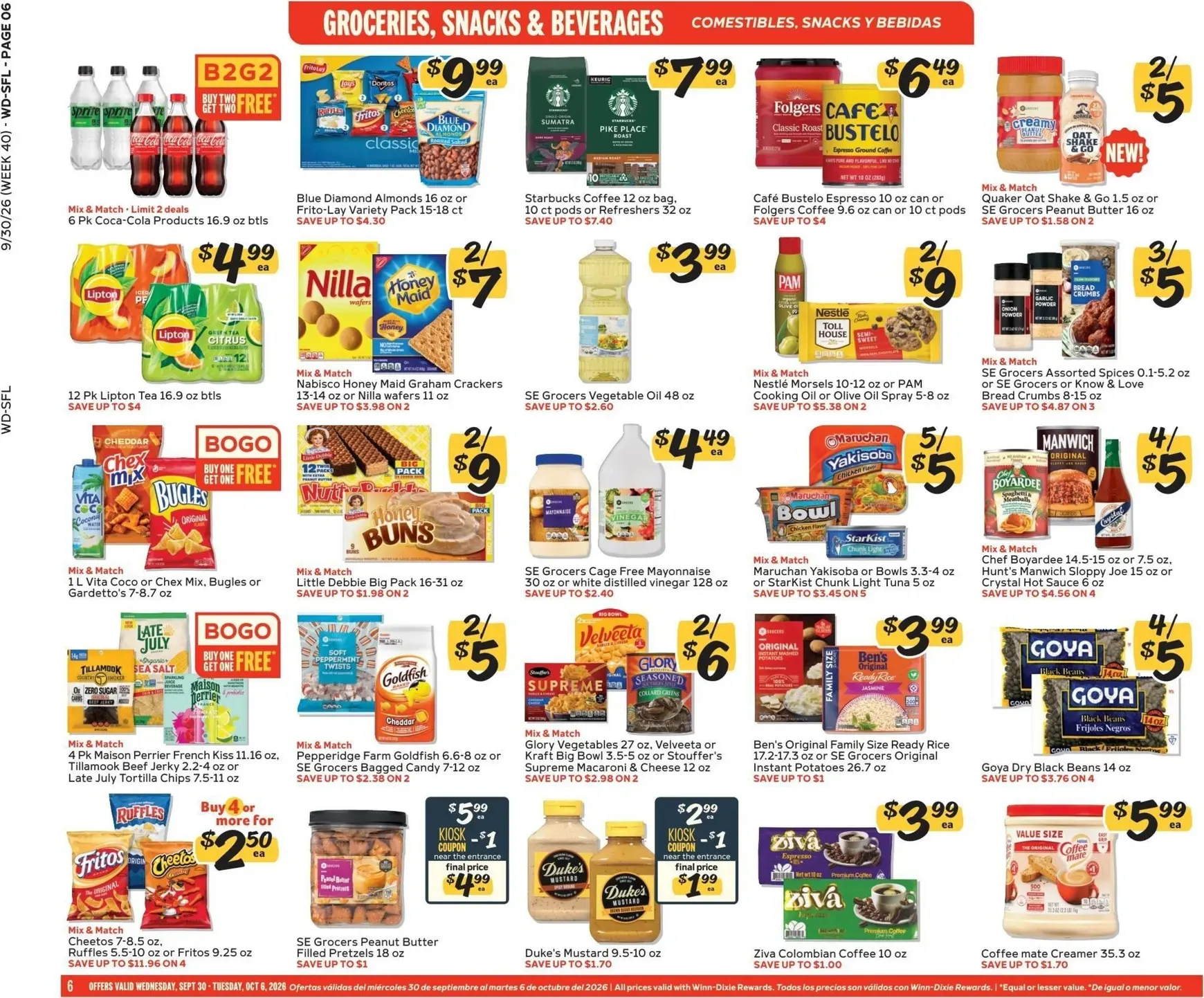 Weekly ad Current Winn-Dixie leaflet valid from Wednesday 09/30/2026 to Tuesday 10/06/2026 from September 30 to October 6 2026 - Page 6