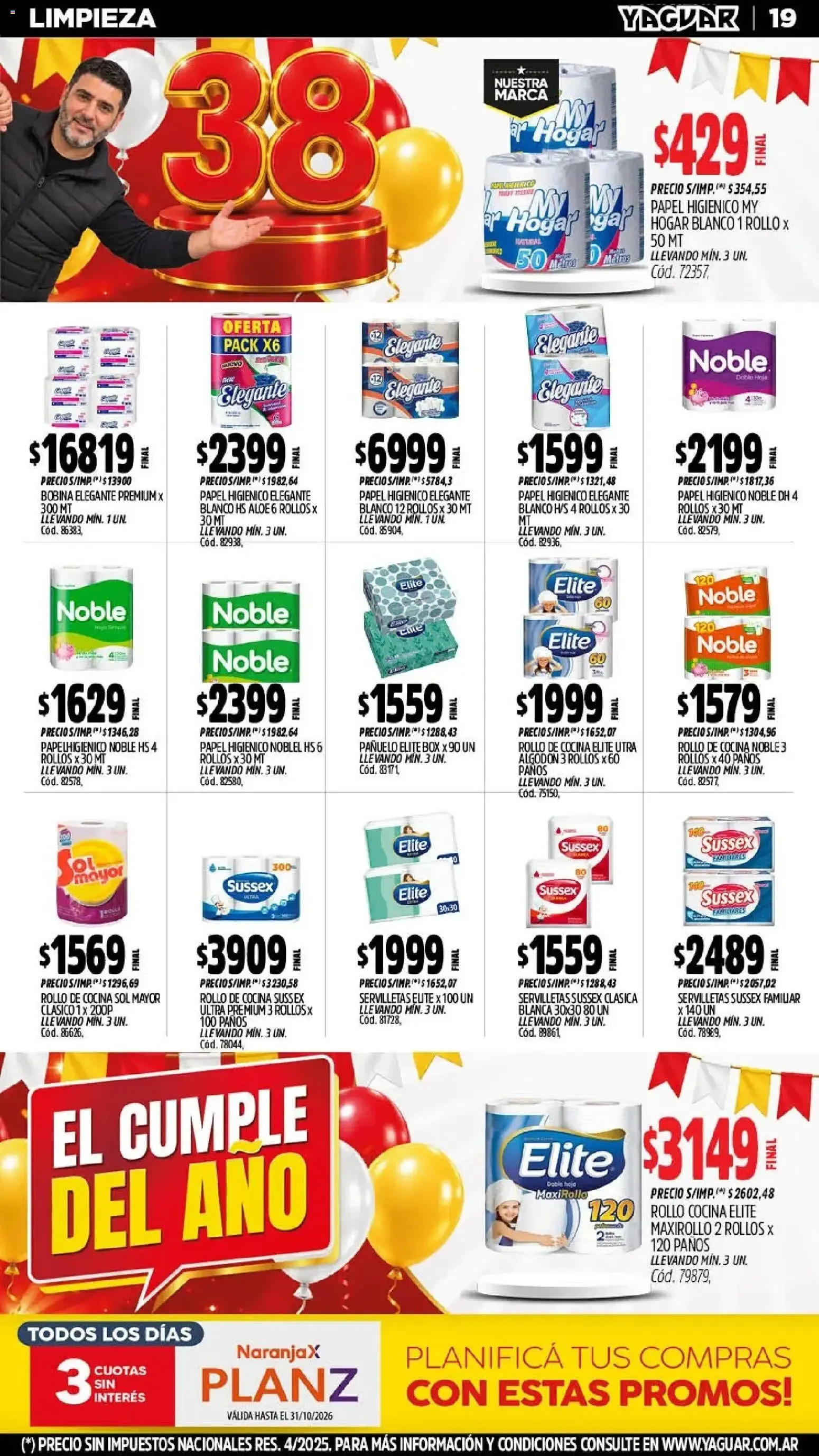 Ofertas de Mayorista Yaguar - El Cumple del Año 38 26 de octubre al 31 de octubre 2026 - Página 20 del catálogo
