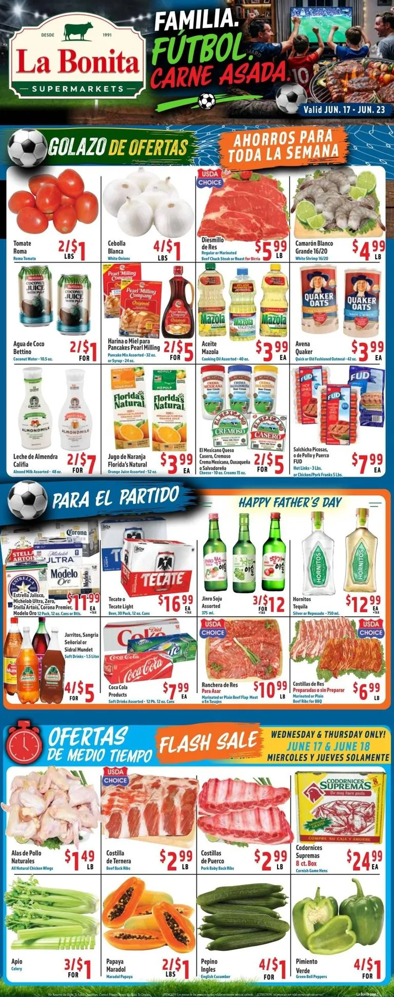 Weekly ad Current La Bonita leaflet valid from Wednesday 06/17/2026 to Tuesday 06/23/2026 from June 17 to June 23 2026 - Page 1