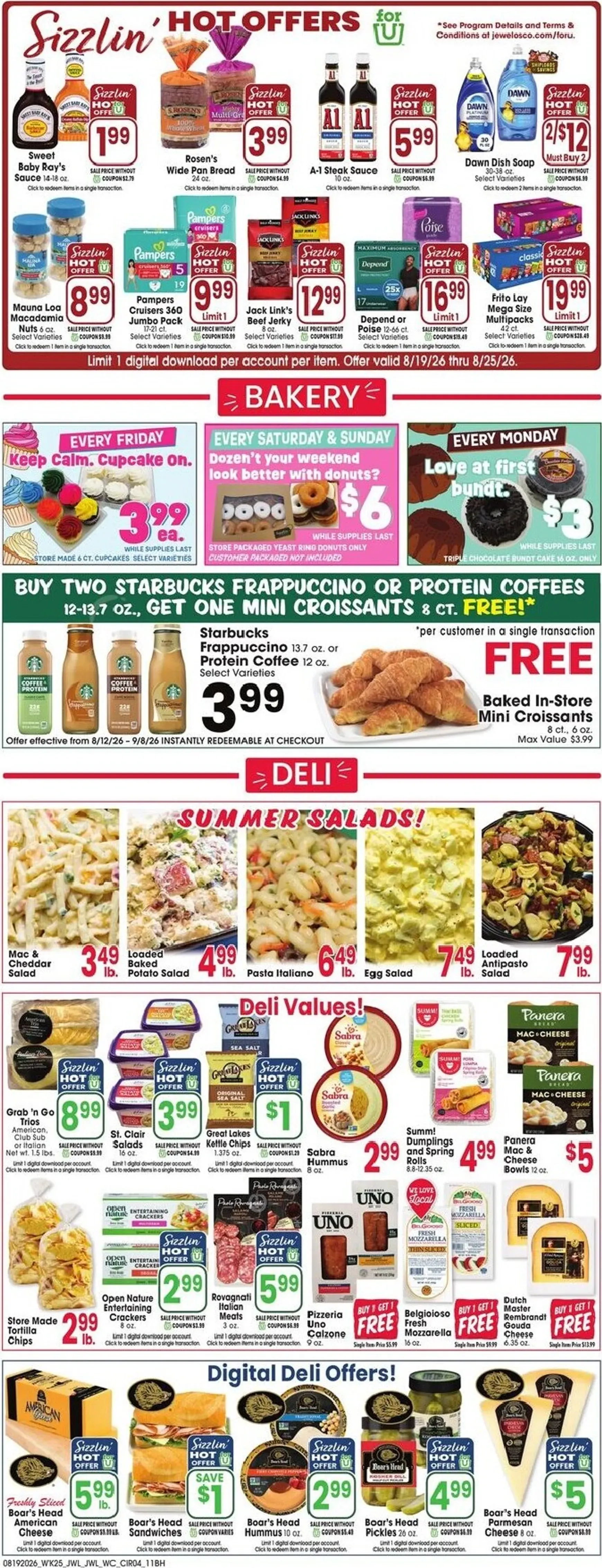 Weekly promotion Current Jewel-Osco leaflet valid from Wednesday 08/19/2026 to Tuesday 08/25/2026 spanning from August 19 to August 25 2026 - Page 4 for Catalogue 365