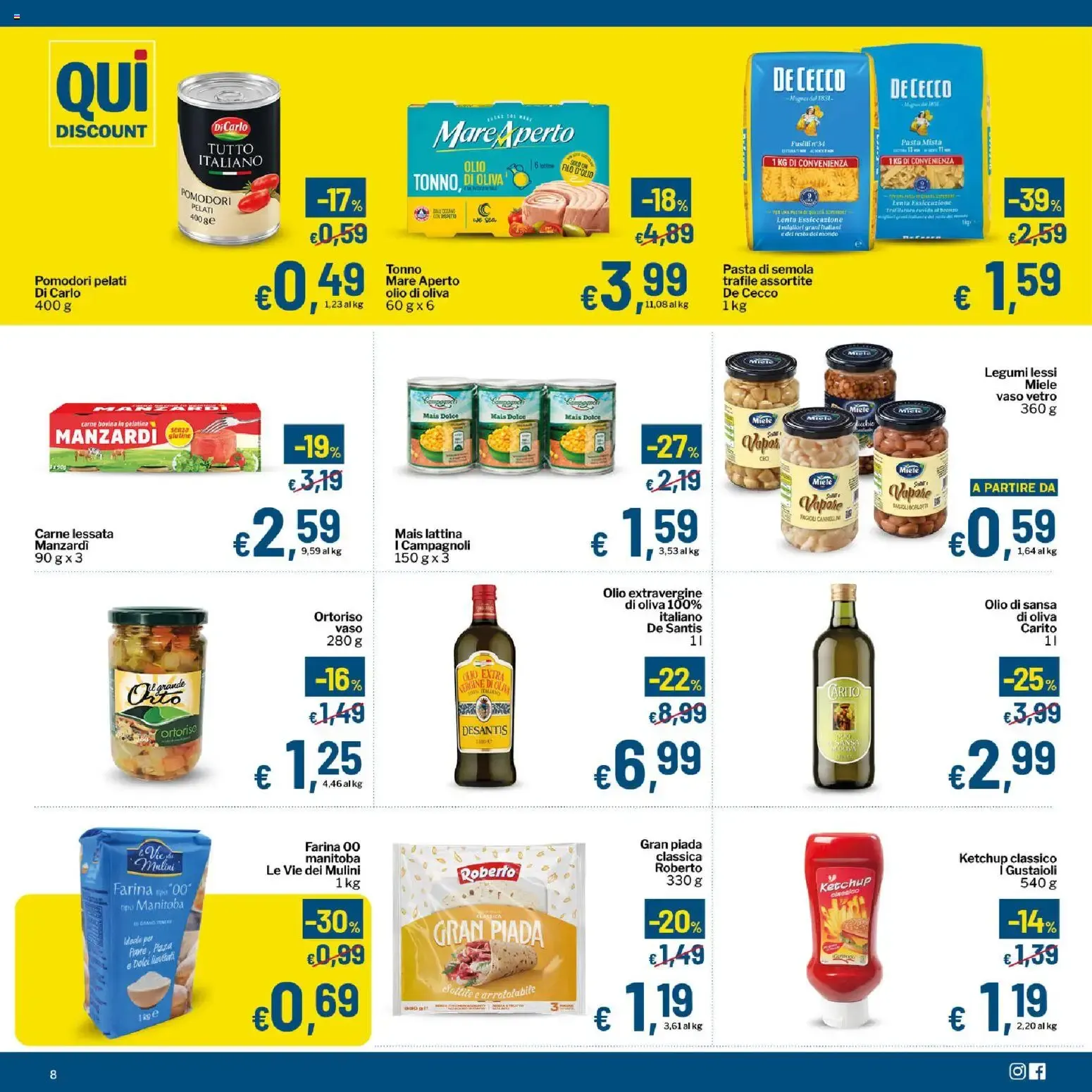 Qui Discount volantino dal 11/08/2026 - online Offerte da 11 agosto a 23 agosto di 2026 - Pagina del volantino 8