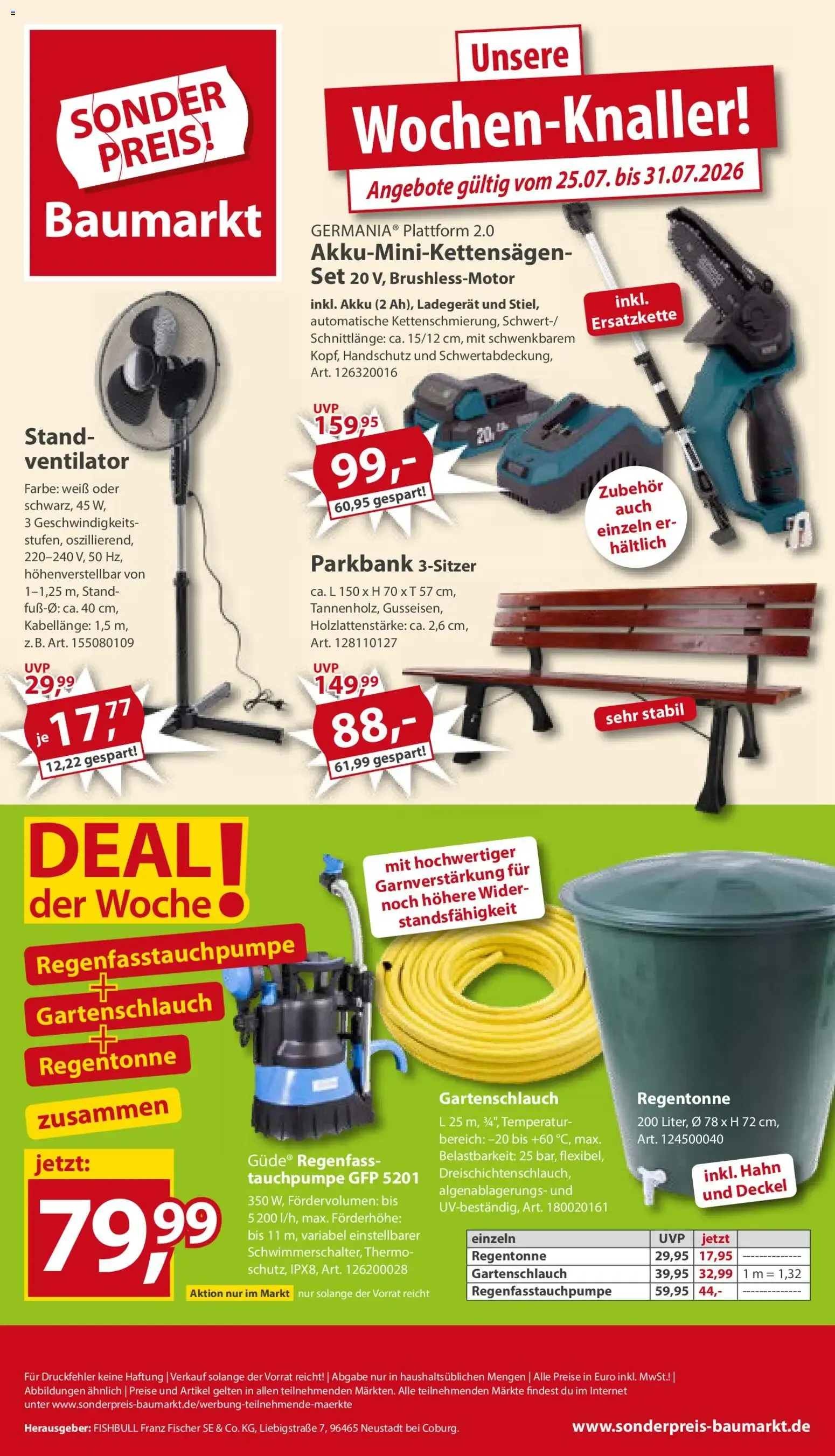 Sonderpreis Baumarkt Prospekt (ab 25.07.2026) zum Blättern