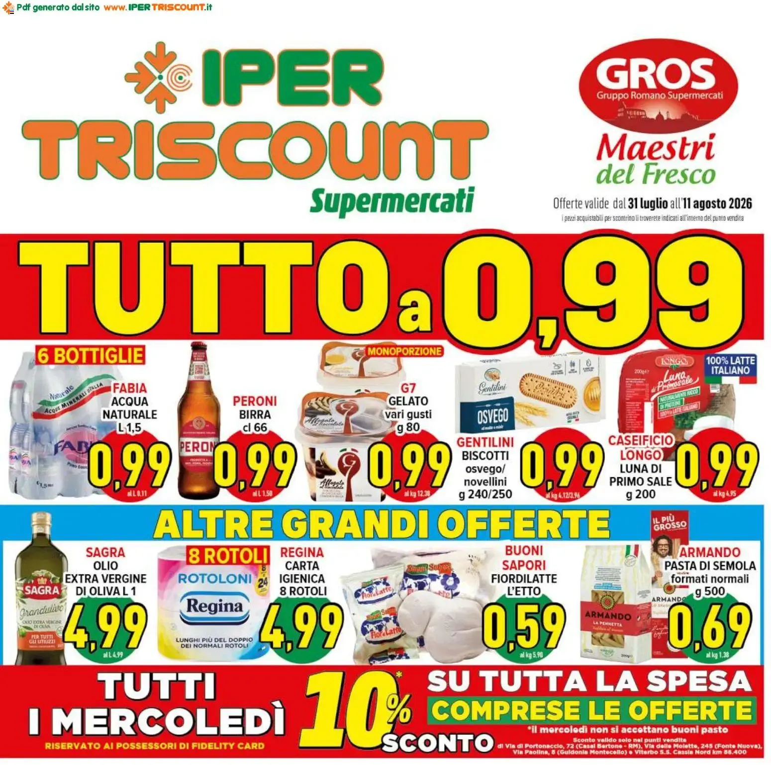 Ipertriscount volantino dal 31/07/2026 - online Offerte da 31 luglio a 11 agosto di 2026 - Pagina del volantino 1