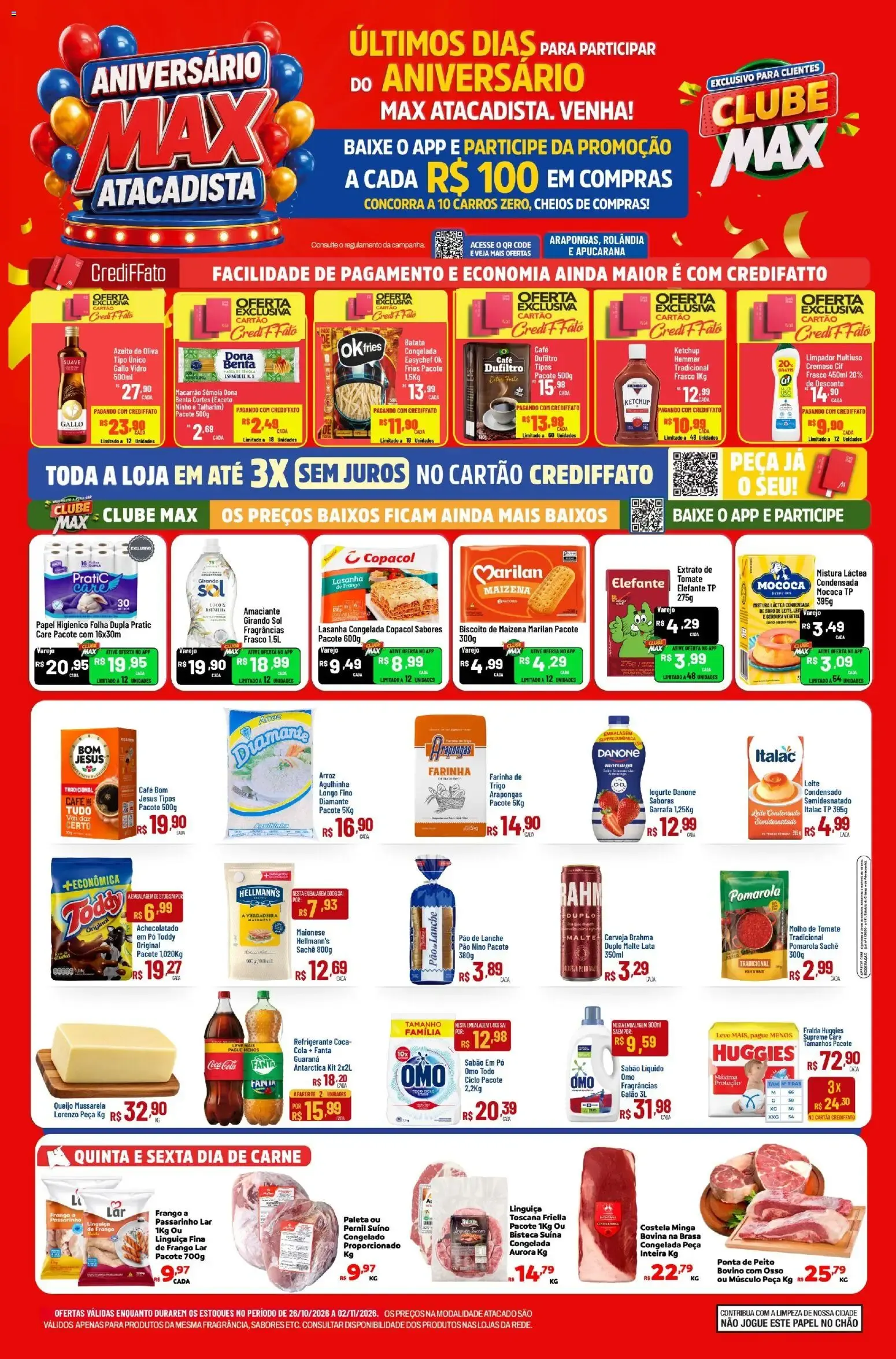 Encarte de Max Atacadista ofertas Aniversário de 26/10/2026 | Promoções Online 26 de outubro até 2 de novembro 2028 - Pagina 1