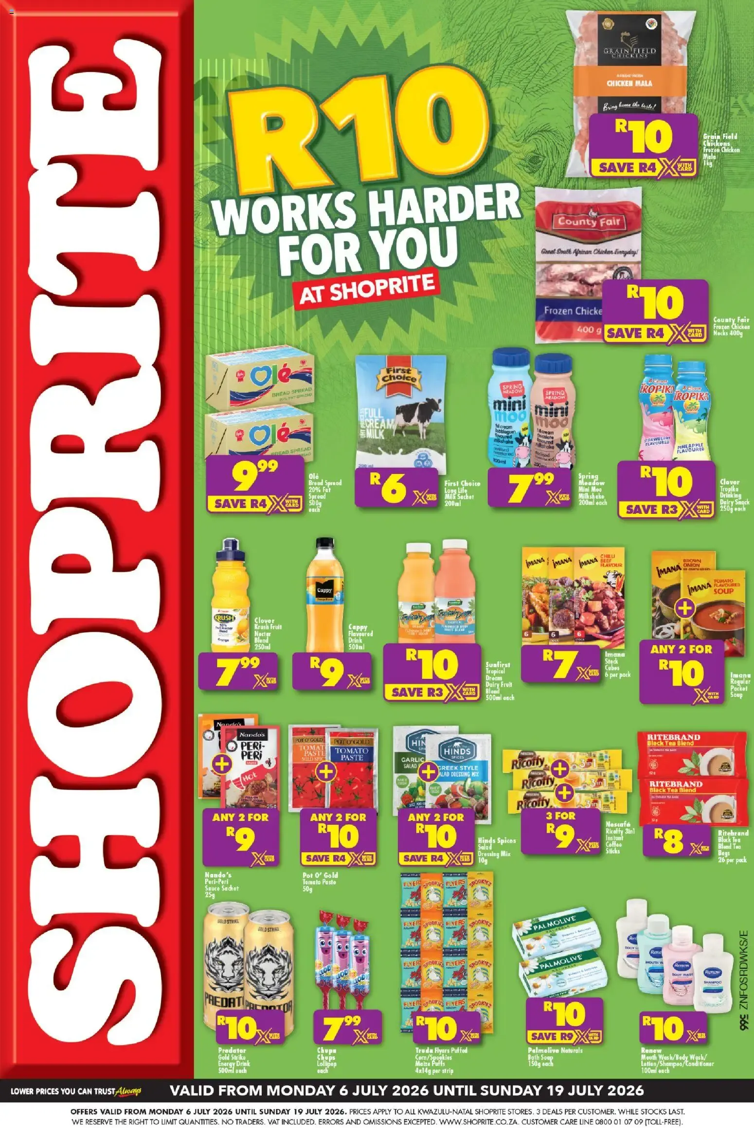 Shoprite - Kwazulu-Natal - R10 Low Price Bonanza (06/07/2026 - 19/07/2026) → Online Catalogue from 6 July to 19 July 2026 - Catalogue Page 1