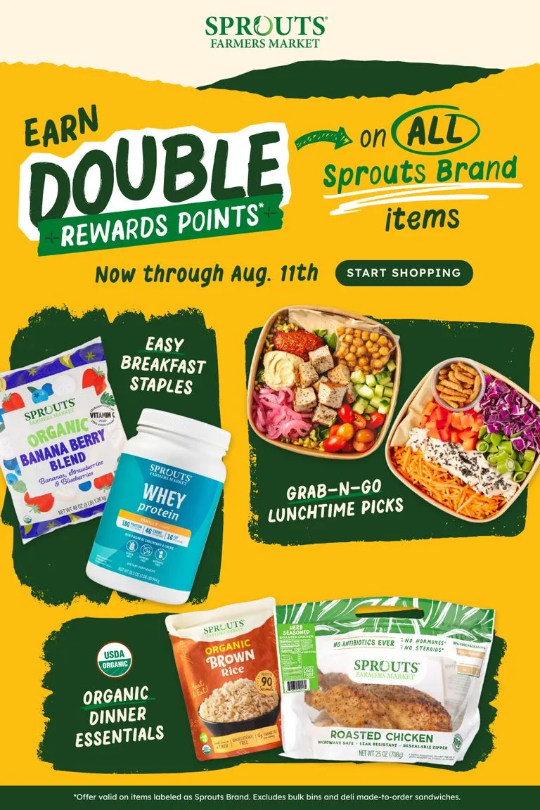 Weekly ad Sprouts Double Rewards Points from July 29 to August 4 2026 - Page 1