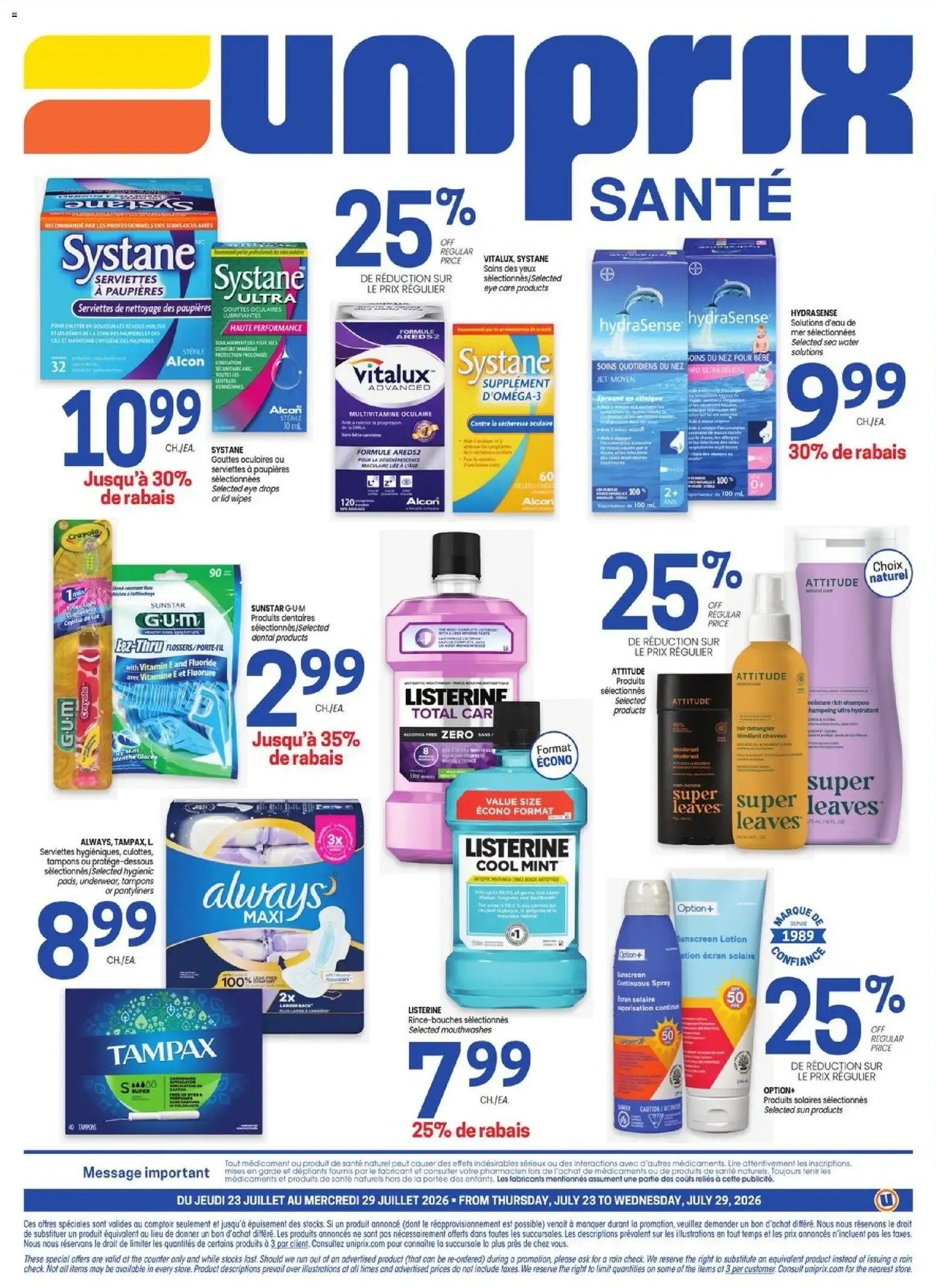 Uniprix - Uniprix Sante from Jul 23, 2026 > weekly specials & deals from July 23 to July 29 2026 - flyer page 4