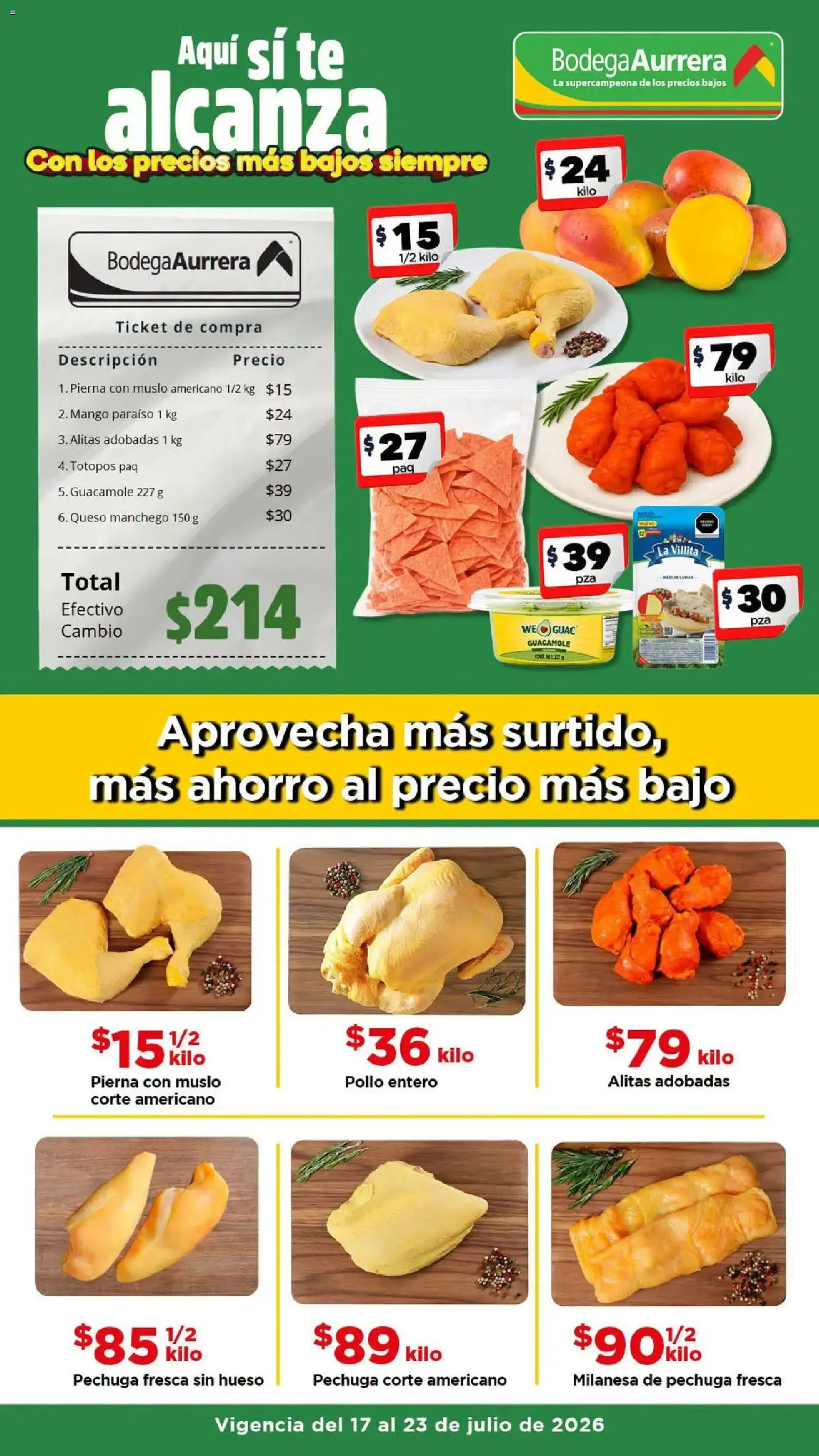 Bodega Aurrerá folleto Aprovecha más surtido (17/07/2026 - 23/07/2026) - catálogo en línea