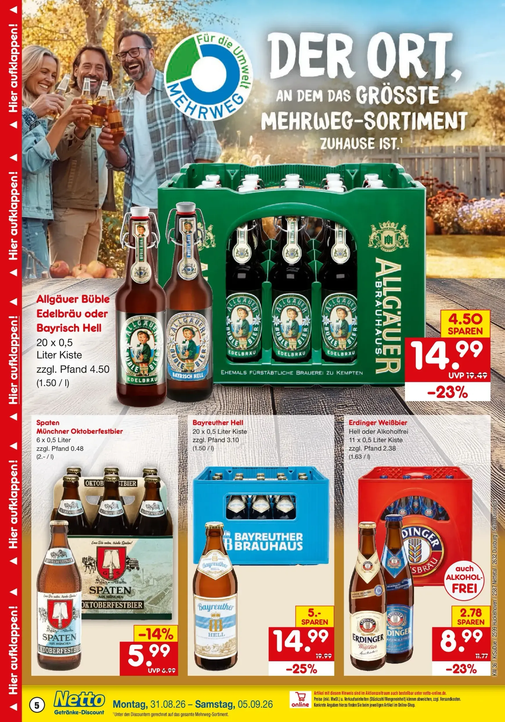 Netto Marken Discount - Hückelhoven-Baal, Nettetal, Duisburg, Düsseldorf Prospekt – von Montag 31.08.2026 bis Samstag 05.09.2026 von 31. August bis 5. September 2026 - Prospekt seite 5