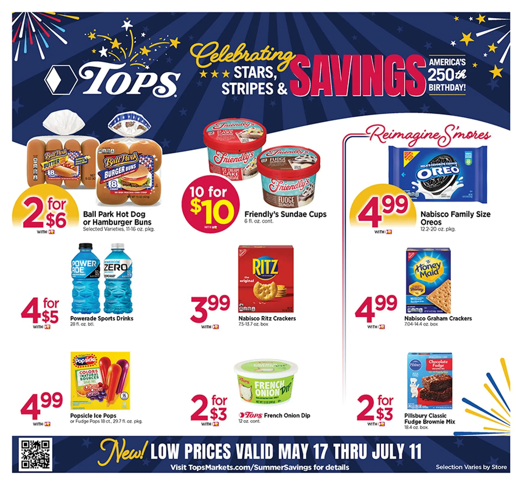 Current Tops Markets - Stars Stripes & Savings leaflet valid from Sunday 05/17/2026 to Saturday 07/11/2026