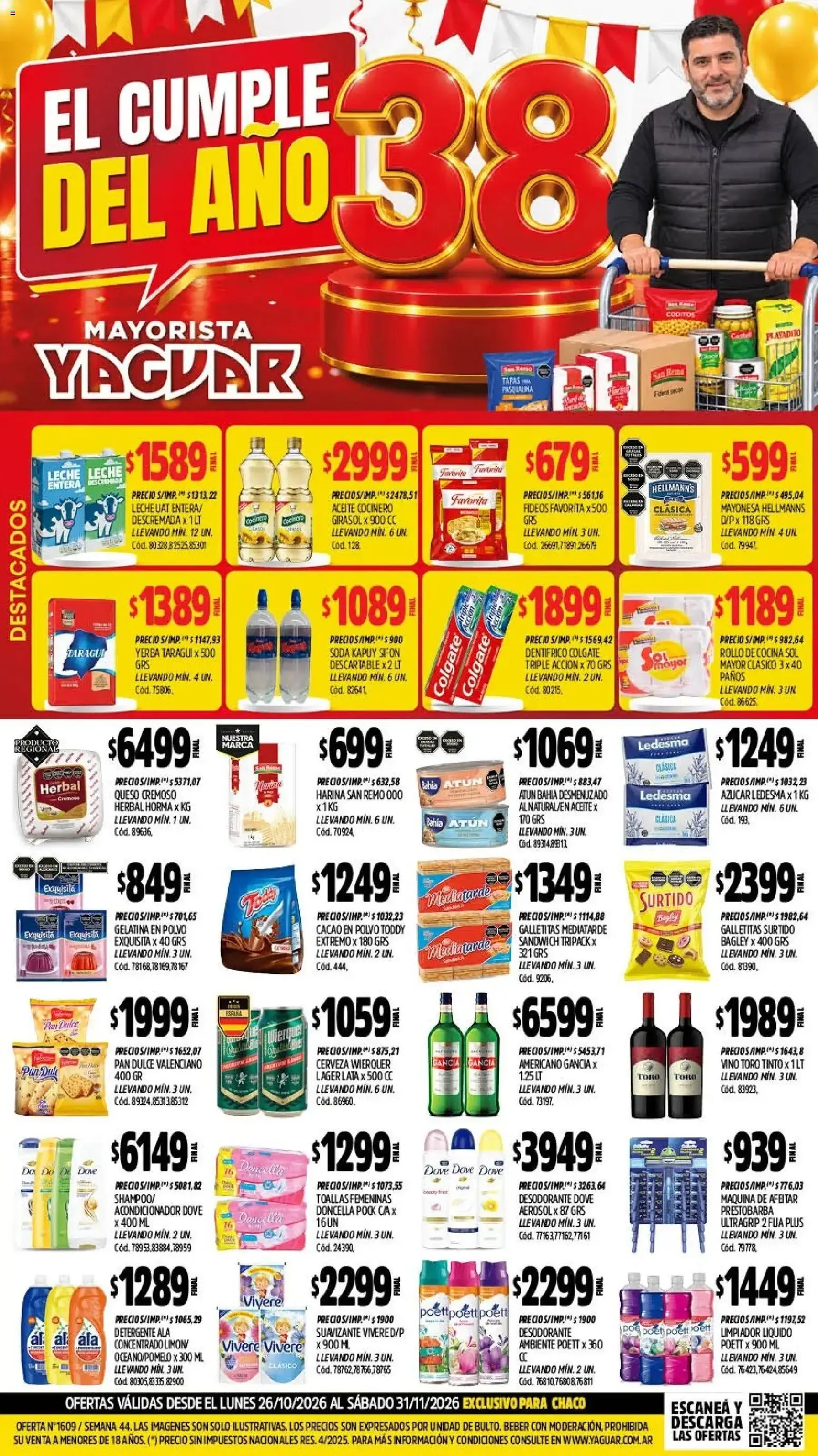 Ofertas de Mayorista Yaguar - El Cumple del Año 38 26 de octubre al 31 de octubre 2026 - Página 1 del catálogo