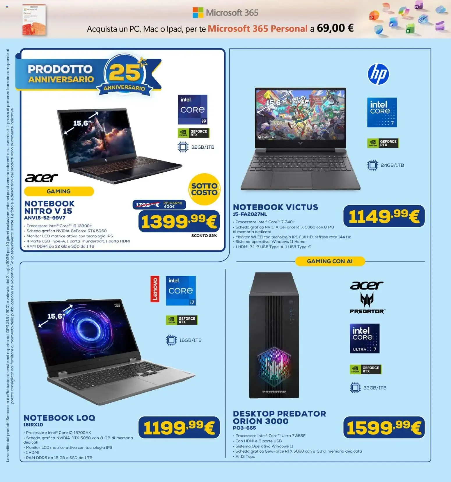 Euronics SOTTO COSTO - Dal 3 al 12 Luglio da 3 luglio a 12 luglio di 2026 - Pagina del volantino 21