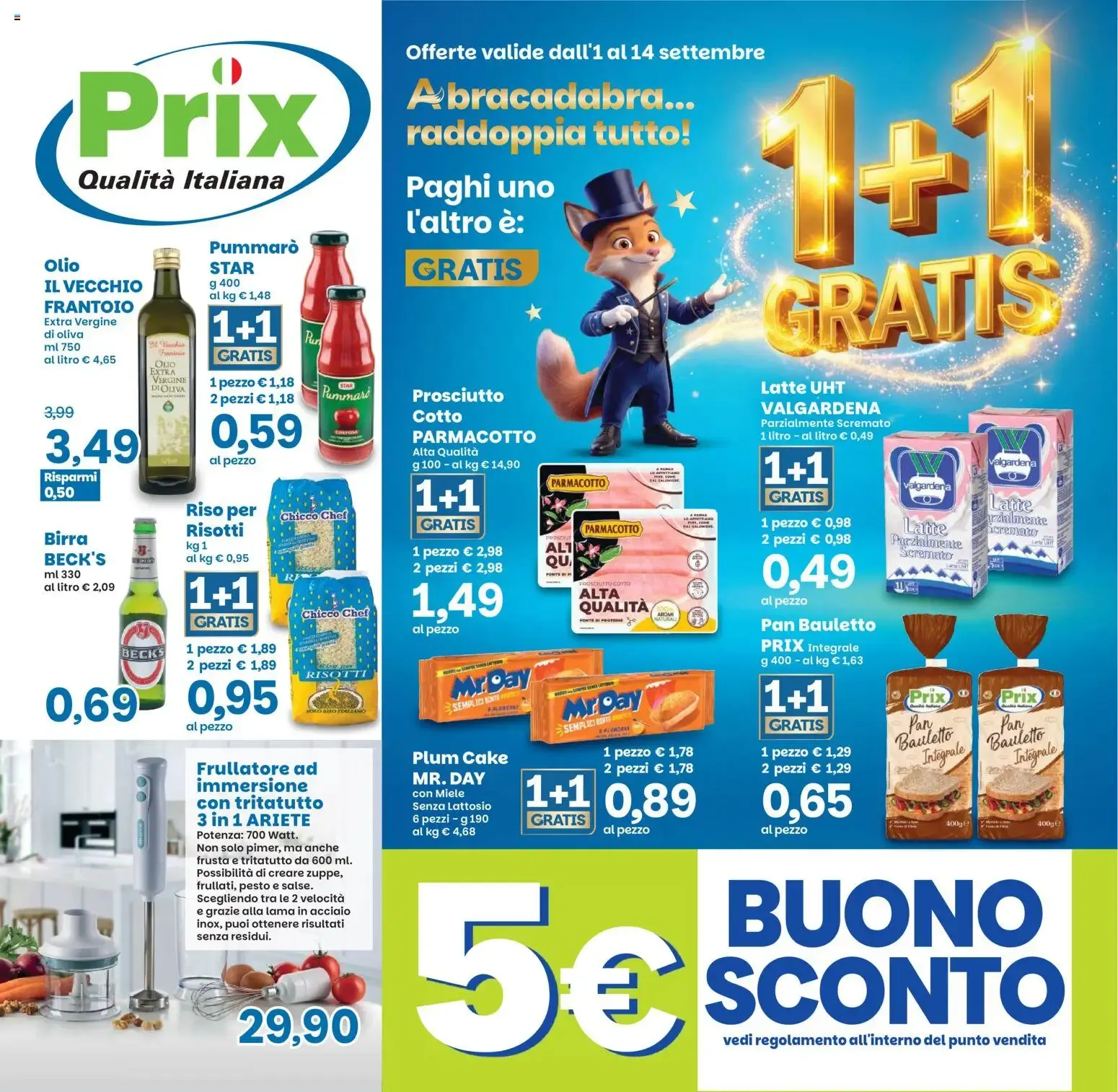 Volantino Prix Qualità Italiana da 1 settembre a 14 settembre di 2026 - Pagina del volantino 1