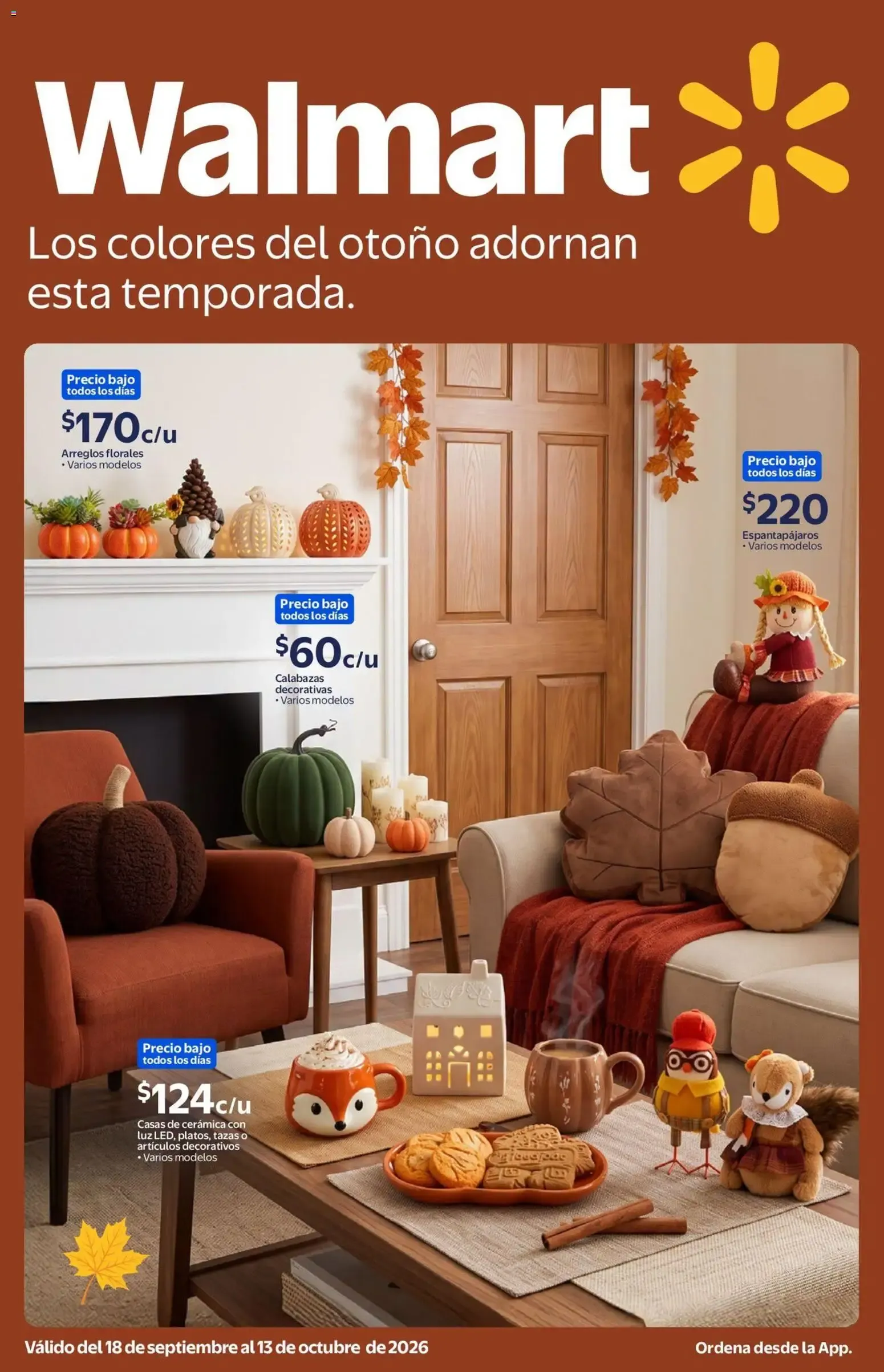 Catálogo de Walmart folleto Los colores del otoño adornan esta temporada. (18/09/2026 - 13/10/2026) - catálogo en línea 18 de septiembre al 13 de octubre 2026 - Pagina 1