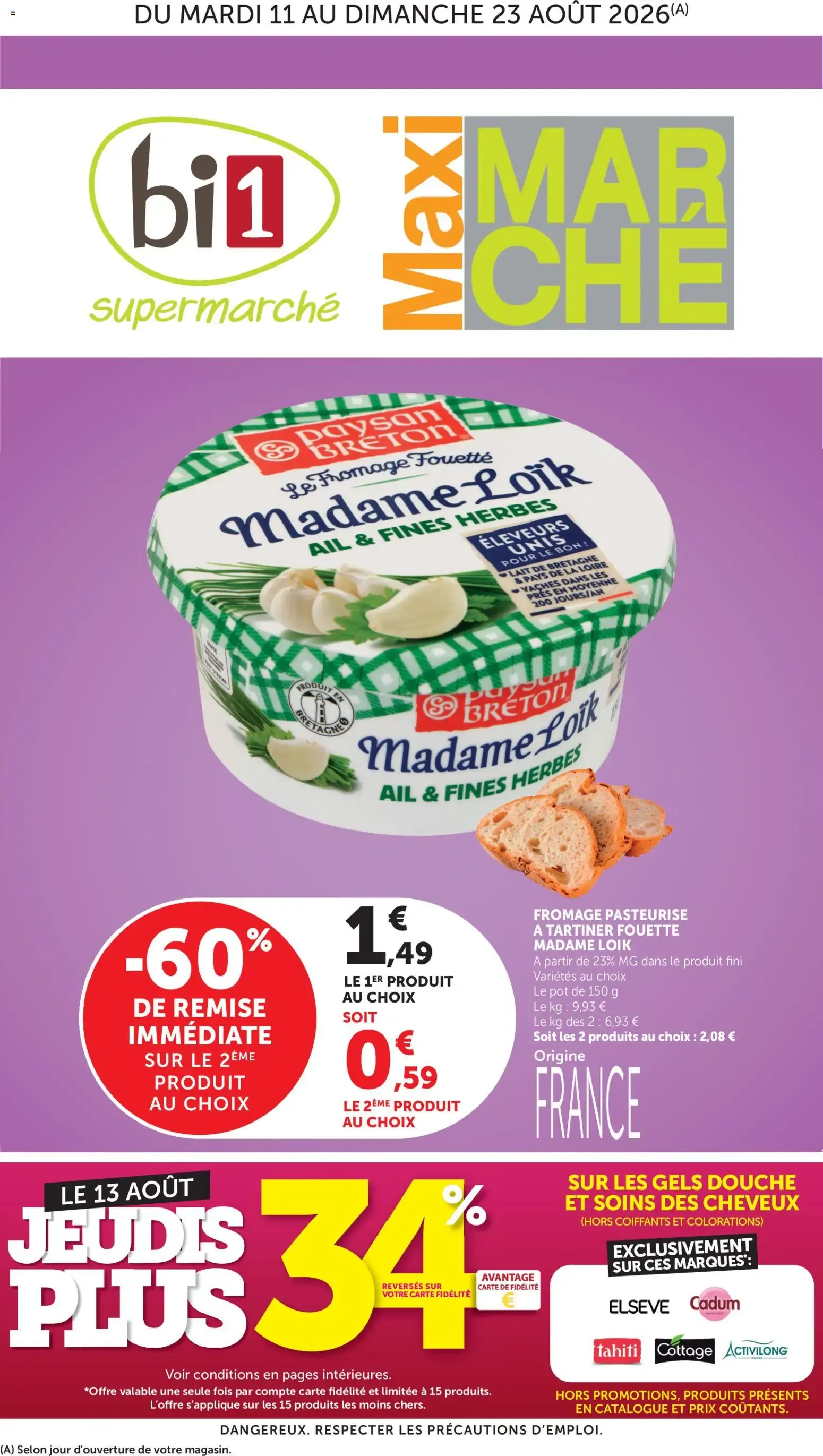 bi1 Catalogue Maxi marché à partir du 11/08/2026 - promo en ligne