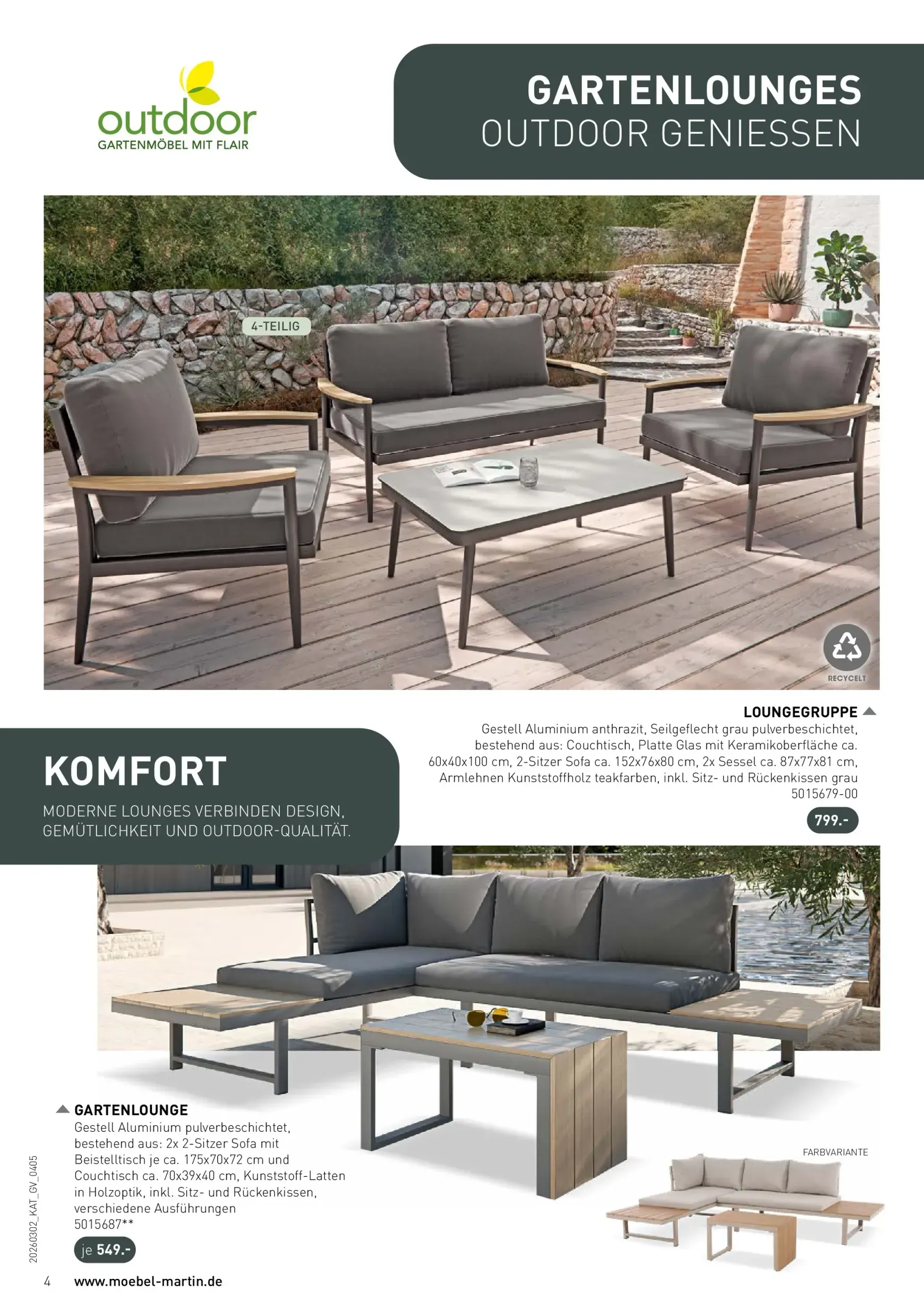 Möbel Martin - Moderne Outdoor-Möbel Prospekt – von Sonntag 01.03.2026 bis Montag 31.08.2026 von 2. März bis 31. August 2026 - Prospekt seite 4